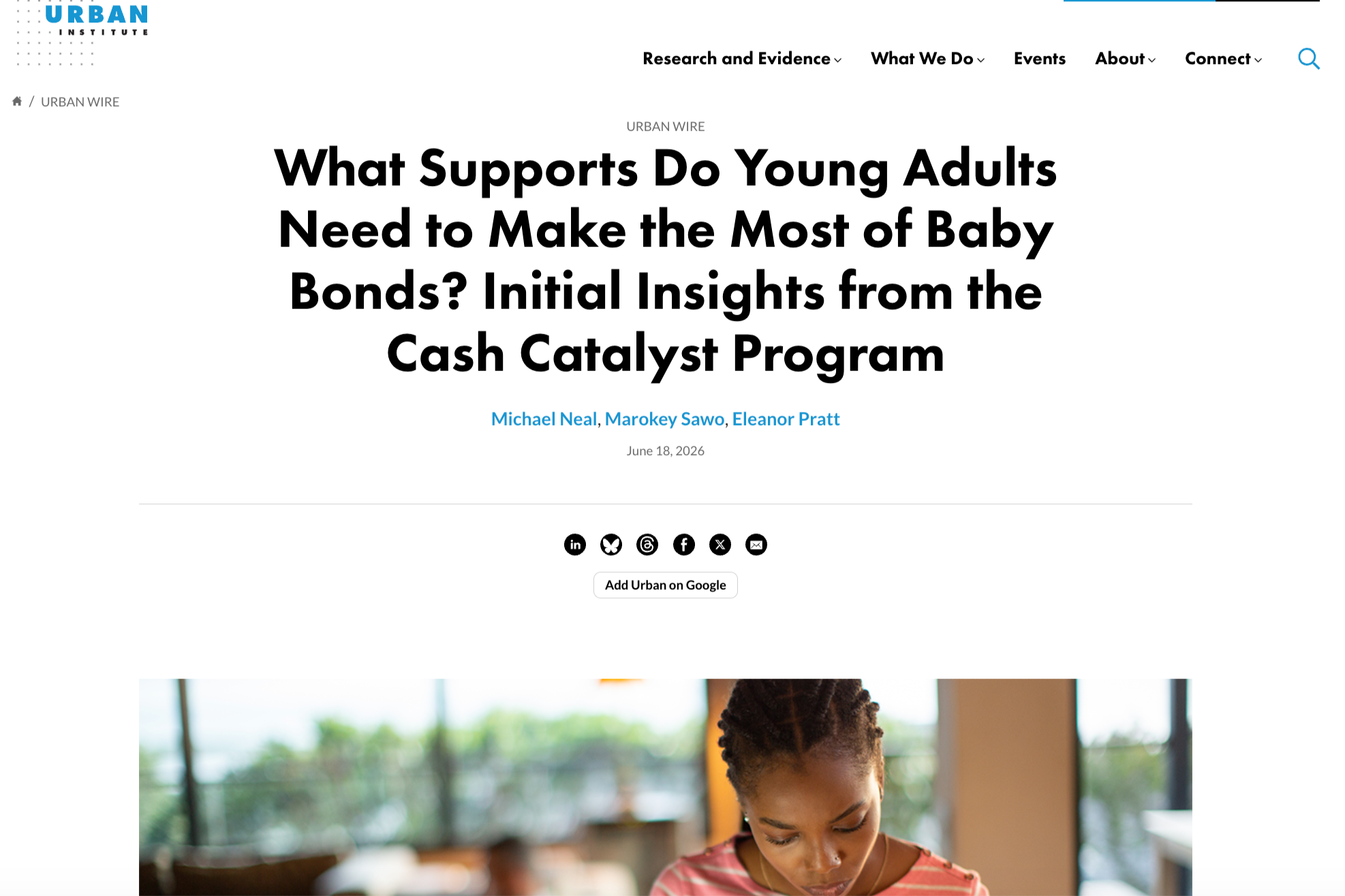 What Supports Do Young Adults Need to Make the Most of Baby Bonds? Initial Insights from the Cash Catalyst Program