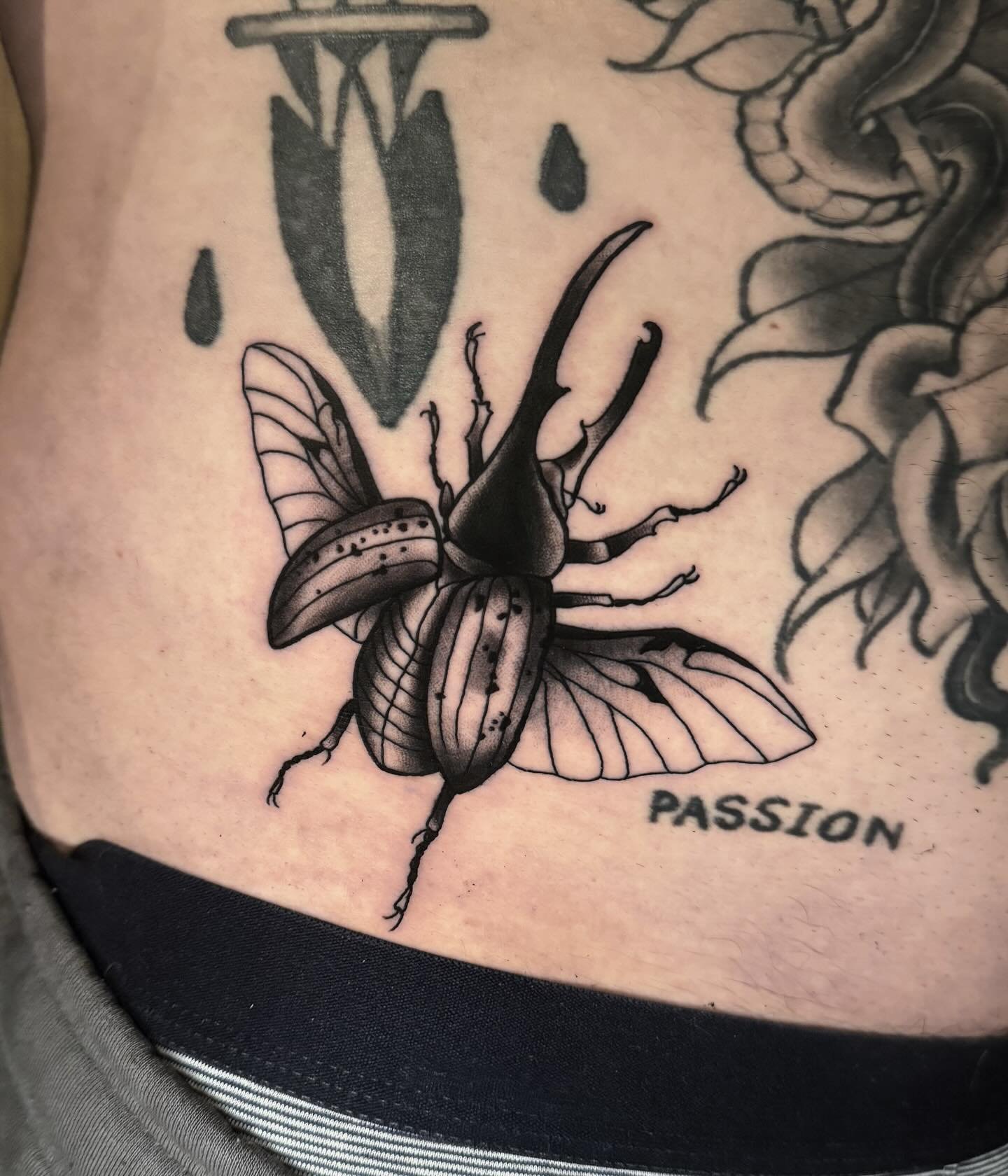 &bull; BEETLE &bull; Fun little beetle from a while ago. Smaller tattoos are also always welcome! Want something similar or something completely different? I&rsquo;m taking bookings for May, June and July! DM for info and availability 💌