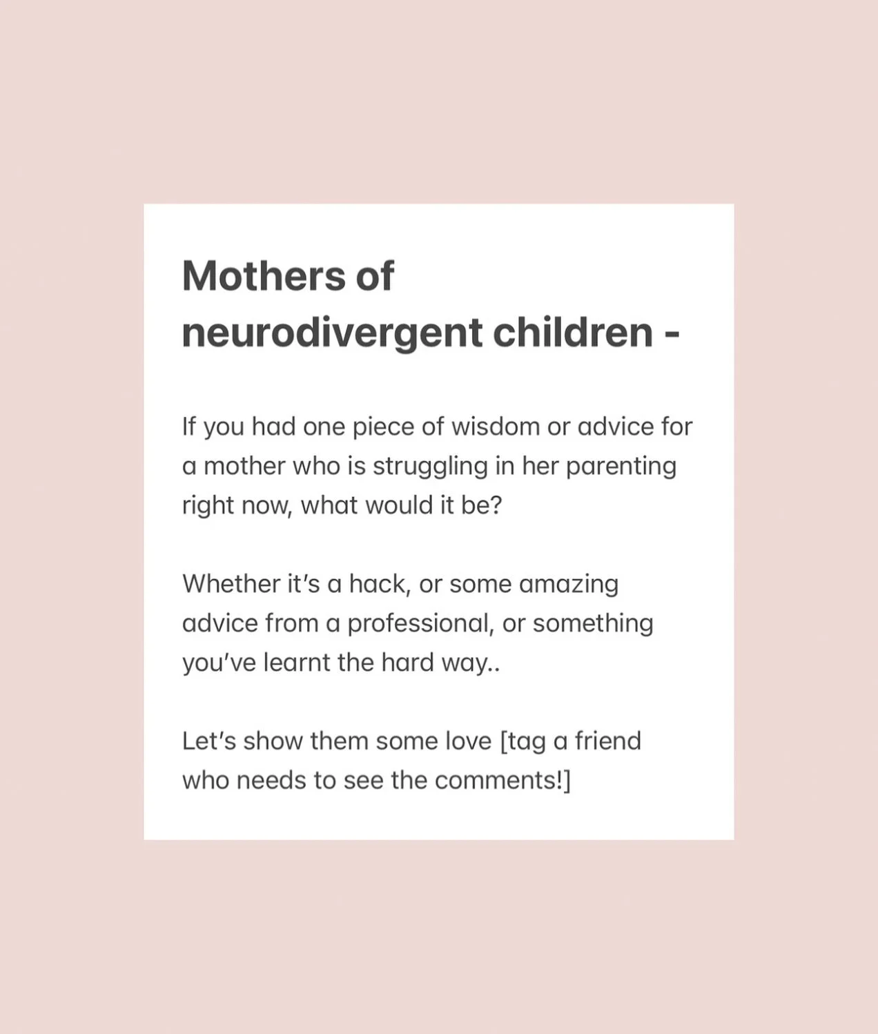 Let&rsquo;s share the wisdom 🫶 You never know who needed to hear your words today! 

[inspired by my very first neurodivergent round of the Motherhood Reset - starting today!] 

#neurodivergent #neurodivergentparenting