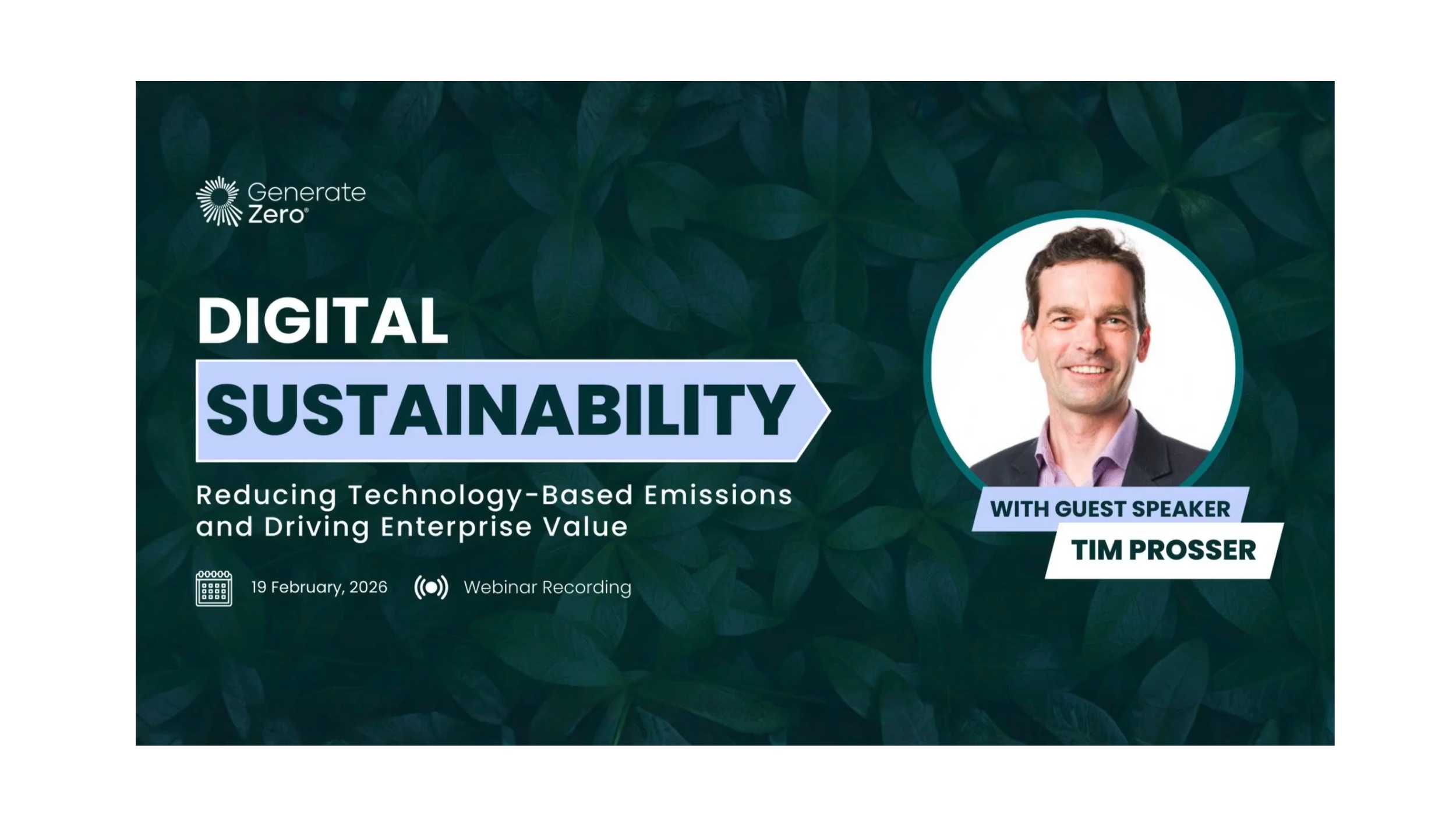 WEBINAR - Digital Sustainability: Reducing Technology-Based Emissions and Driving Enterprise Value