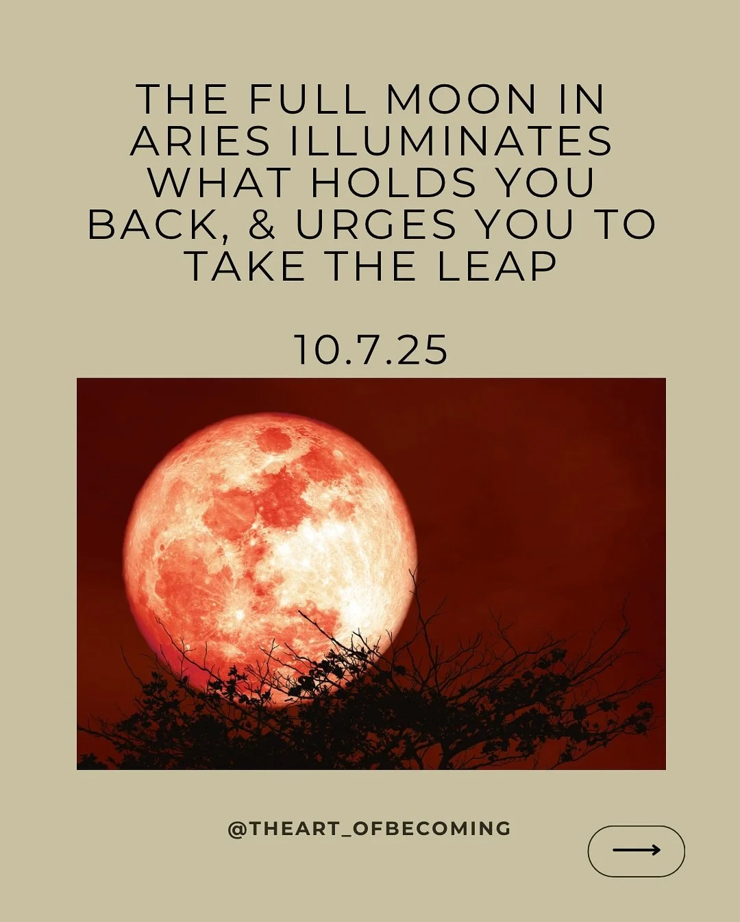 The full moon in Aries can feel exciting, uncomfortable, or both - at the same time 🌕 

It&rsquo;s pushing us to reflect on ways we may limit our own potential, and hold back from showing up in our power. 

I&rsquo;ve added a few journal prompts and