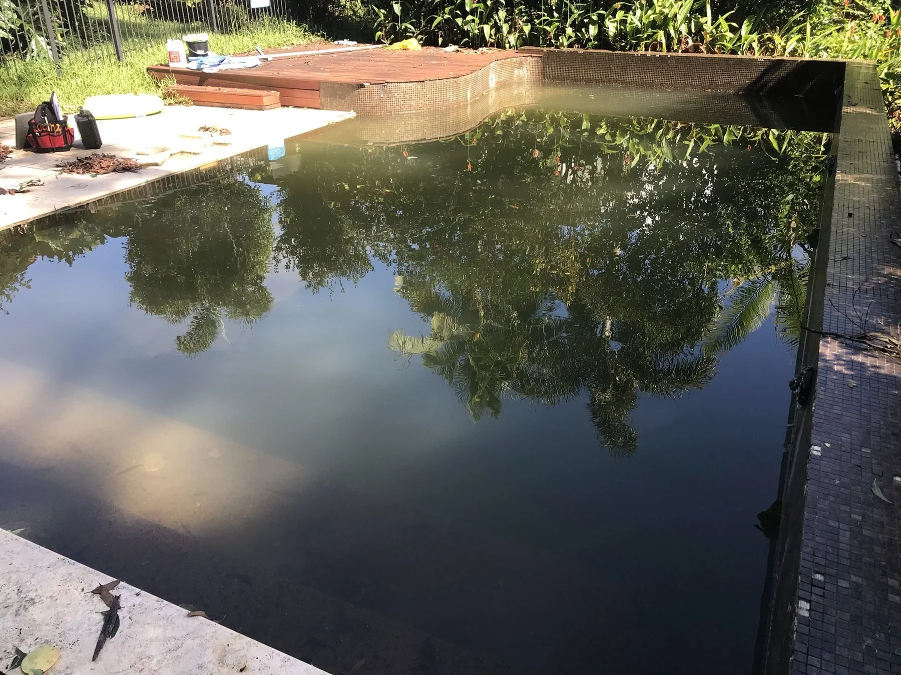 Buderim swimming pool before cleaning-system repairs