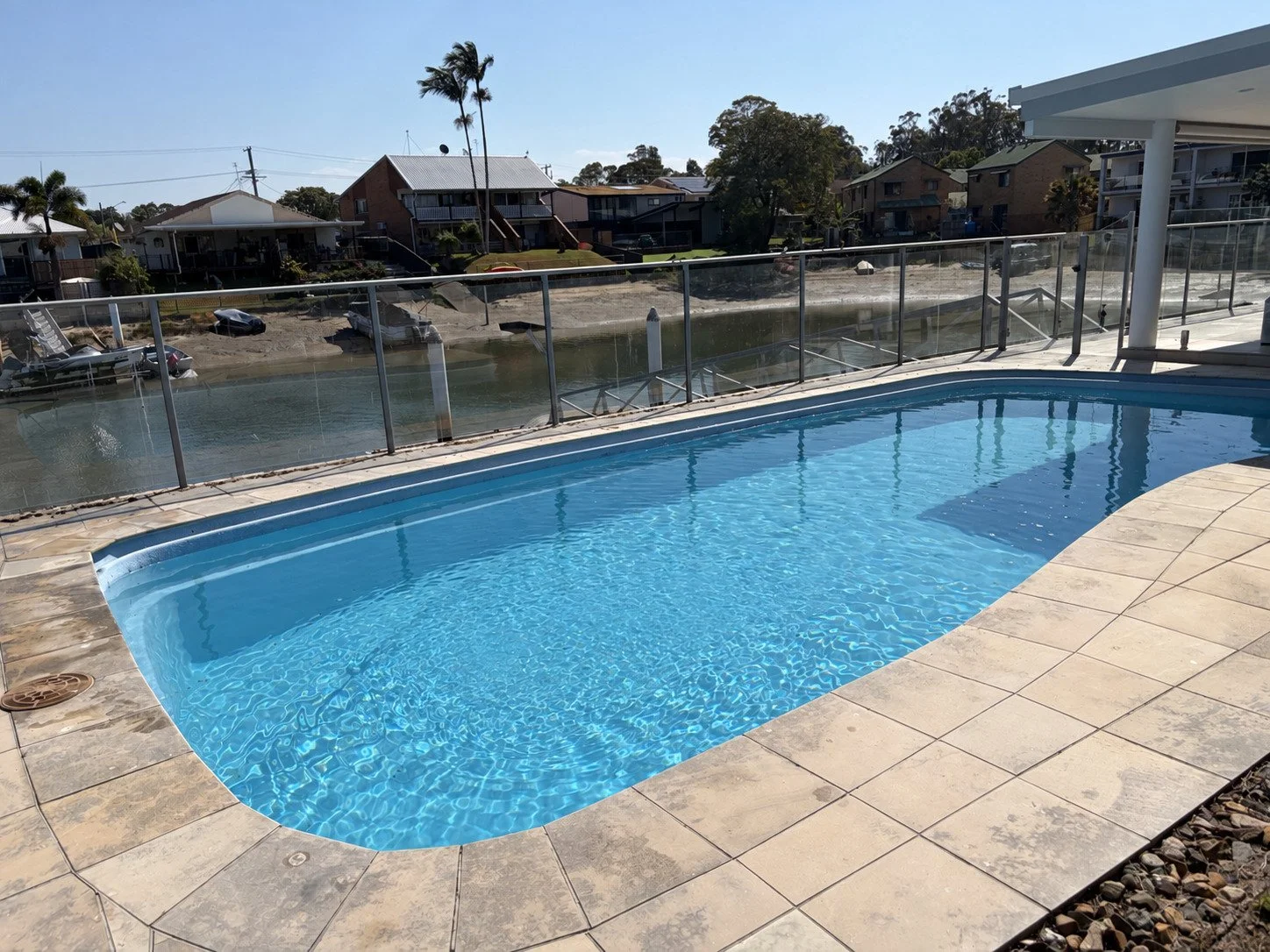 Canal side swimming pool in Mountain Creek
