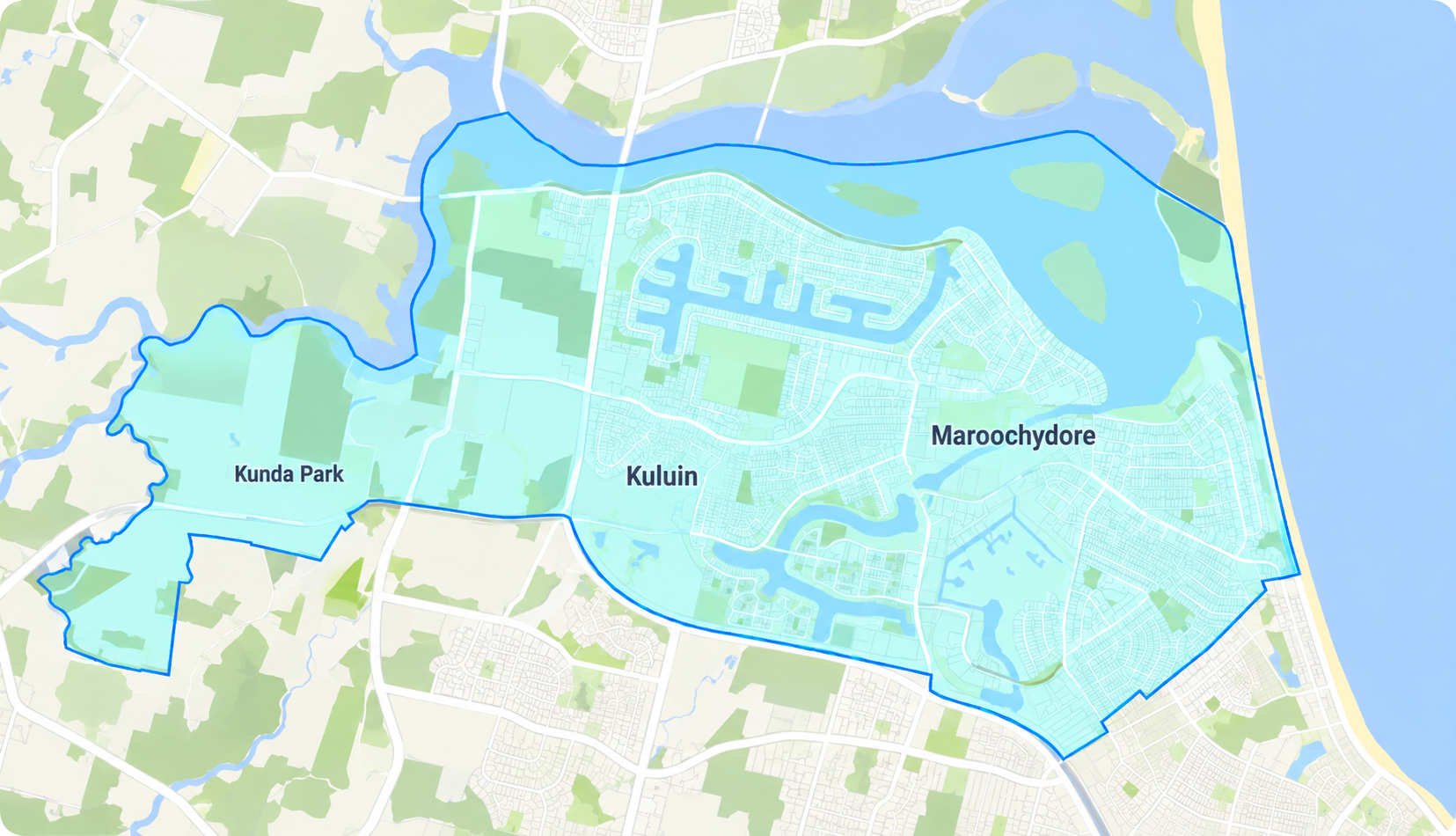 Clarity Pool Services Service Map for Maroochydore, Kuluin and Kunda Park