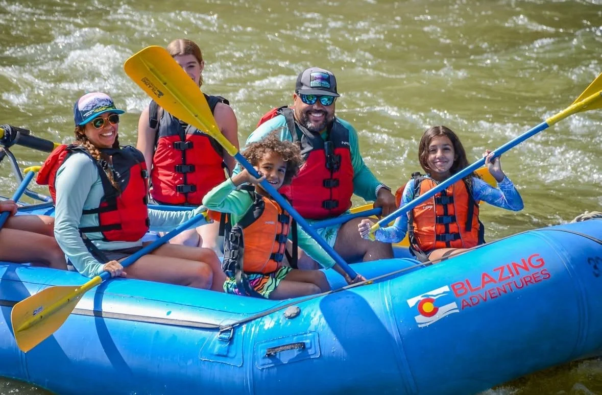 Smith Family water rafting in Colorado