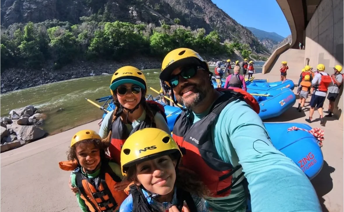 Smith family water rafting in Colorado