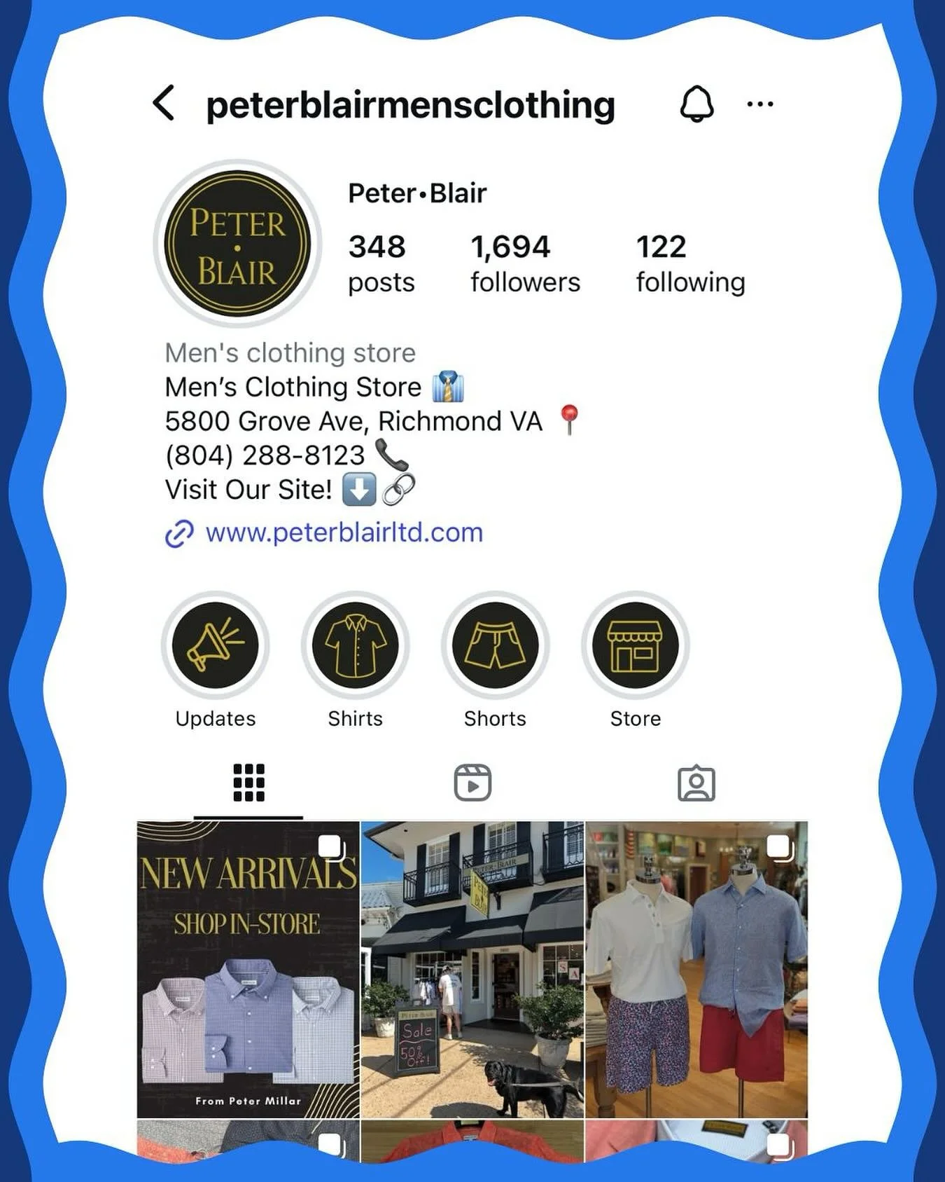 Welcome to the SSVA family, @peterblairmensclothing ⬆️🤩👔

Thrilled to start working with Peter&bull;Blair on graphics/posts for their socials! 📈

Interested in getting us involved with your business? Send us a DM or email! (shiftsocialva@gmail.com