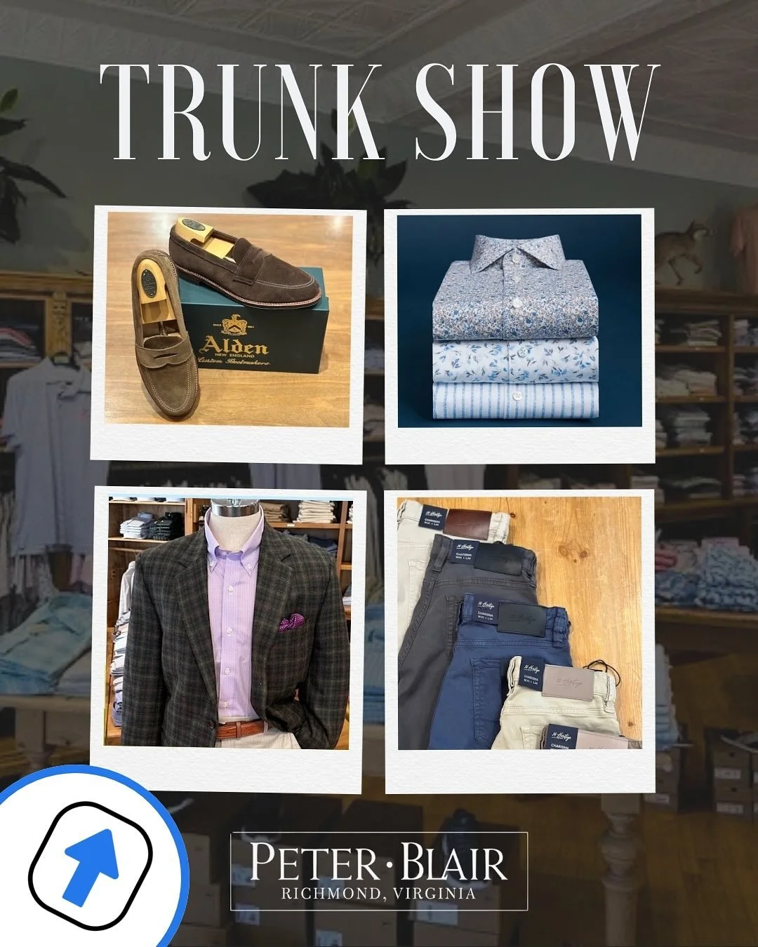 Promote an Event! 📈🗓️

This customized graphic was used to promote an in-store special for @peterblairmensclothing 🤩