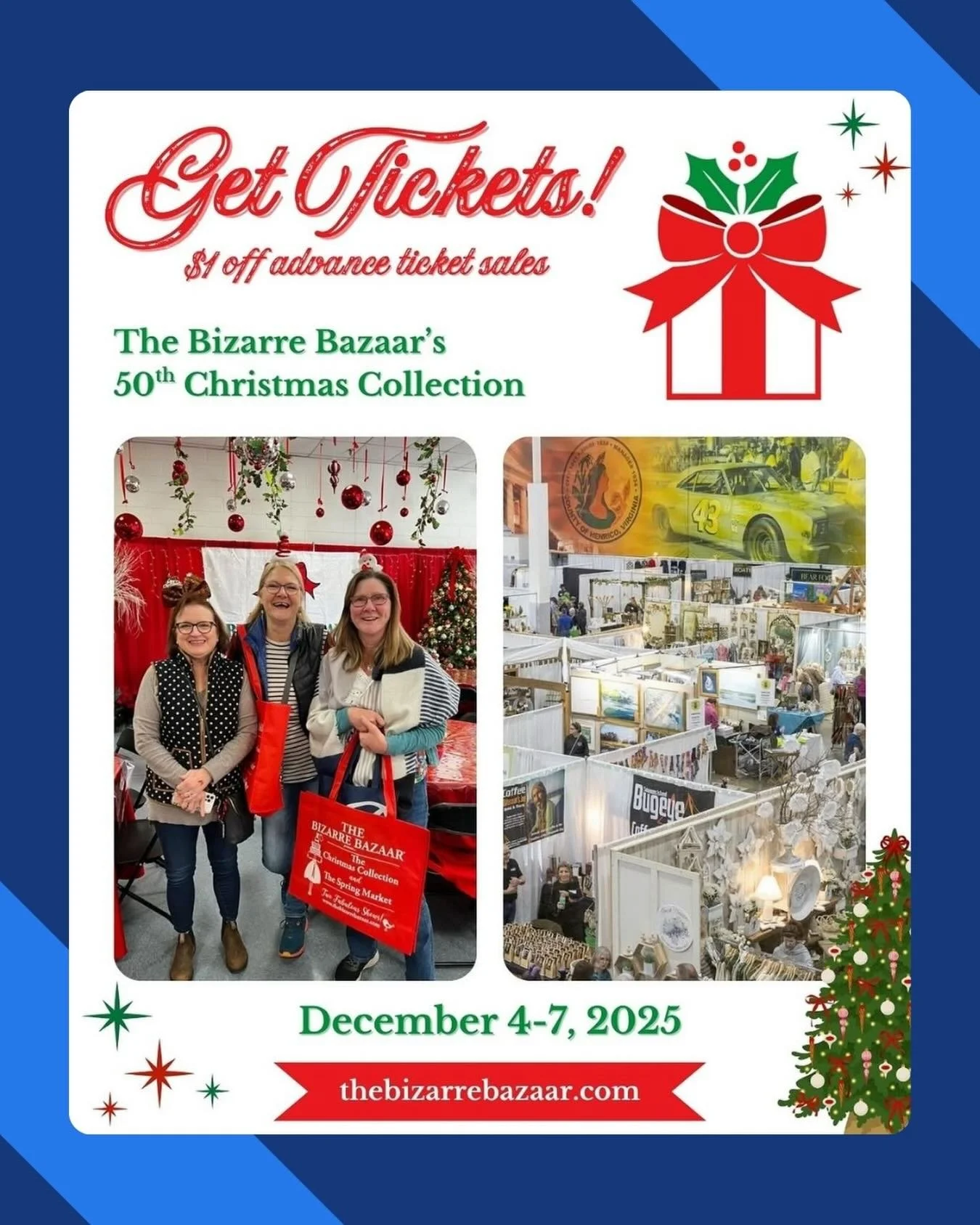 Instagram Ad for @thebizbaz! 🔥📲

Promotional graphic to promote The Bizarre Bazaar&rsquo;s 50th Christmas Collection 🎄⬆️