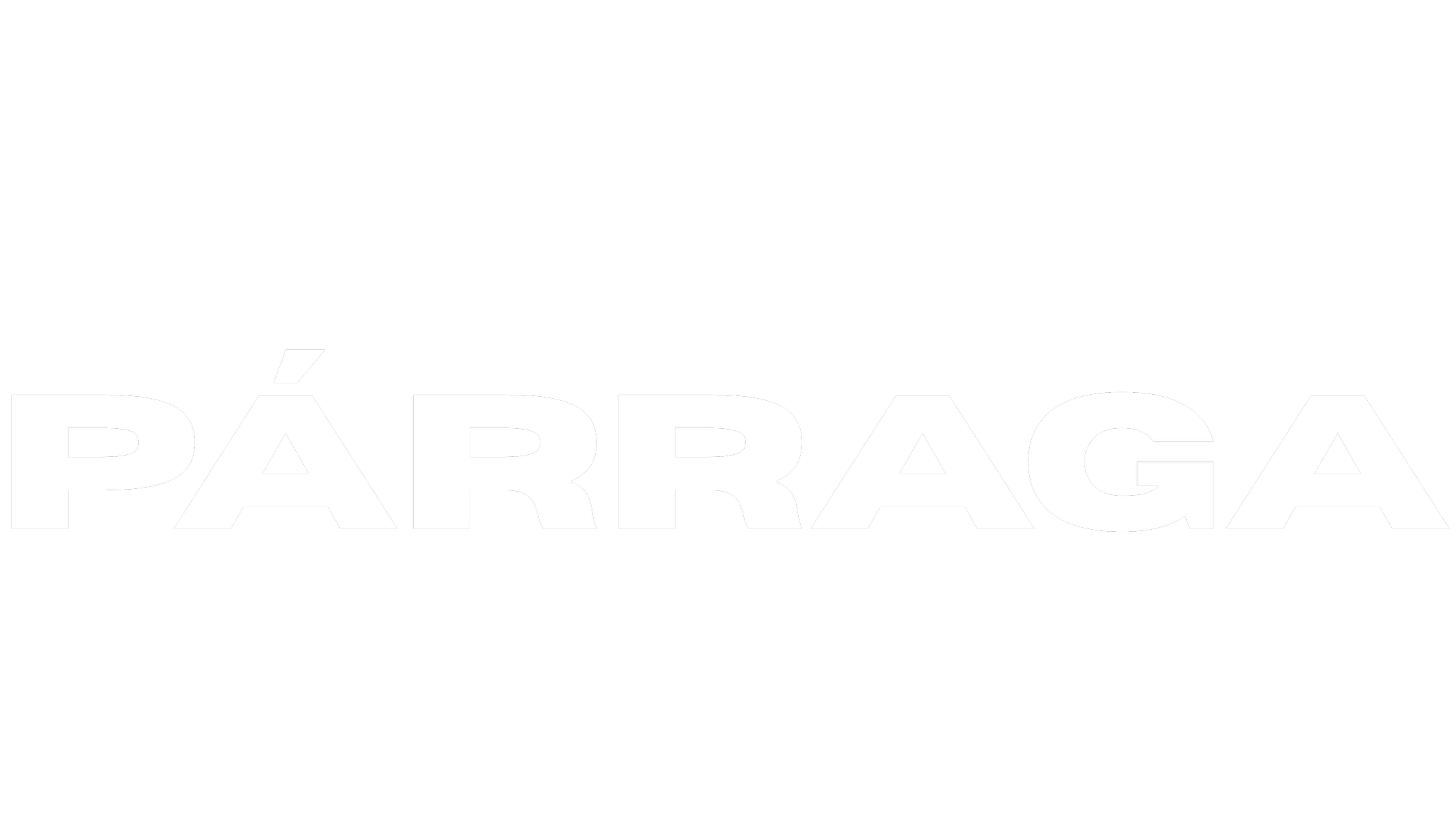 Black background with the word 'PÁRRAGA' in large white font.