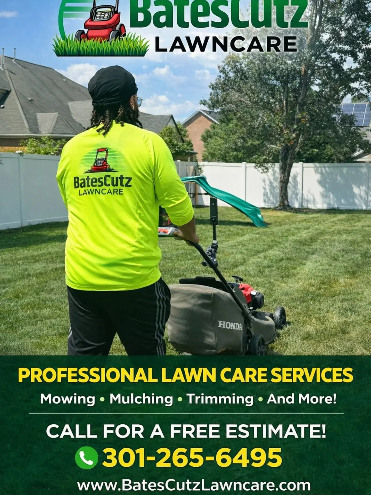 Your lawn deserves the BatesCutz touch! 🌱✂️
Professional lawn care that keeps your yard looking clean, healthy, and sharp all season long.
✔ Mowing
✔ Mulching
✔ Trimming
✔ Yard Cleanups
📞 Call or Text 301-265-6495
💻 www.BatesCutzLawncare.com⁠�
Fre