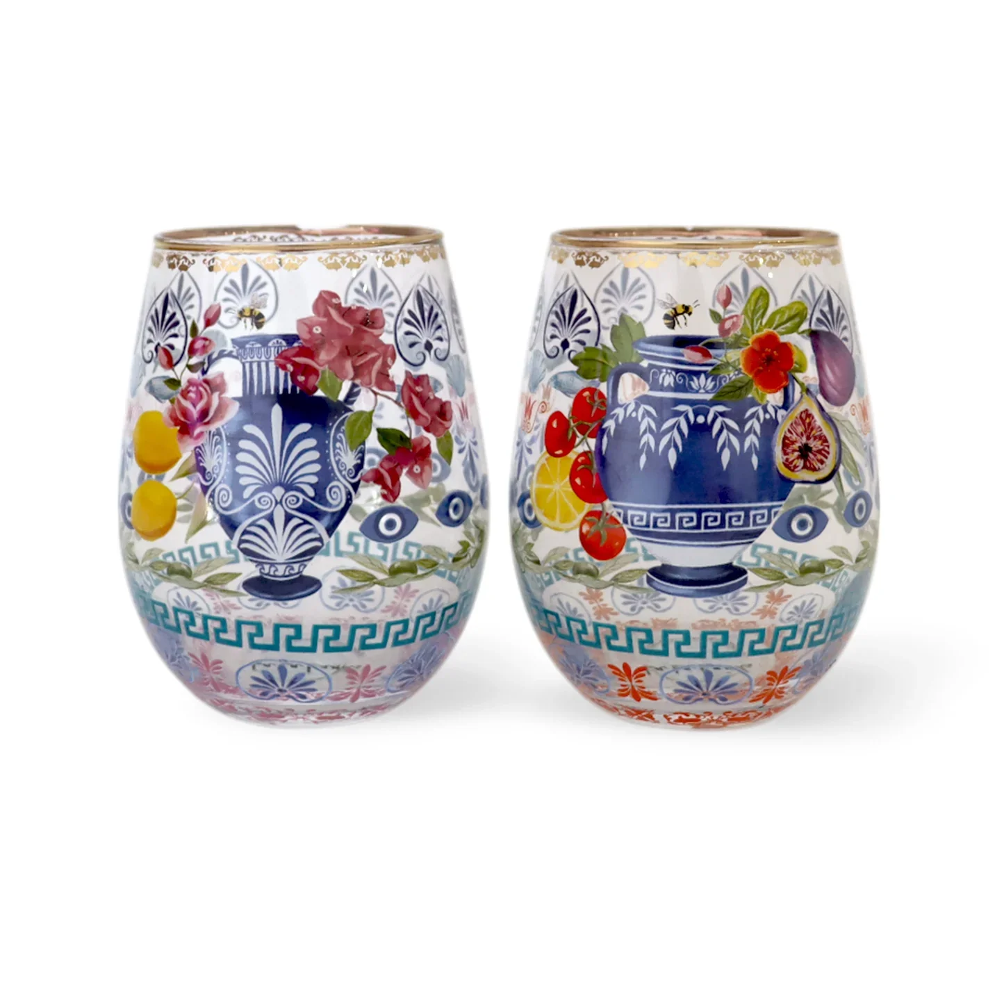Glass Tumbler Large Mediterranean Summer (Set of 2 glasses) 3.webp
