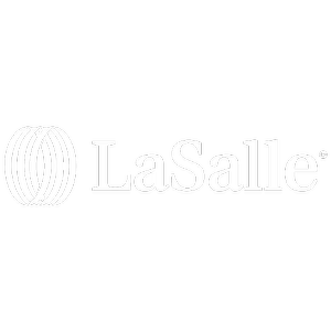LaSalle logo in white on a black background.
