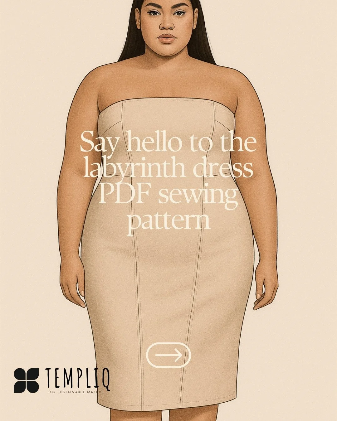 ✨ The Labyrinth Top + Dress ✨
Architectural lines. Effortless form. Circular design thinking.

This zero-waste inspired digital sewing pattern transforms a single piece of fabric into a sculpted silhouette &mdash; minimalist, versatile, and endlessly