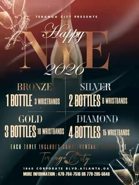 Mark your calendars! 📣 We&rsquo;re getting ready to ring in the New Year the Teranga way @teranga.atl Counting down to a night full of laughter, music, and unforgettable moments. 

Our bronze, silver, gold, and diamond tables are set with compliment