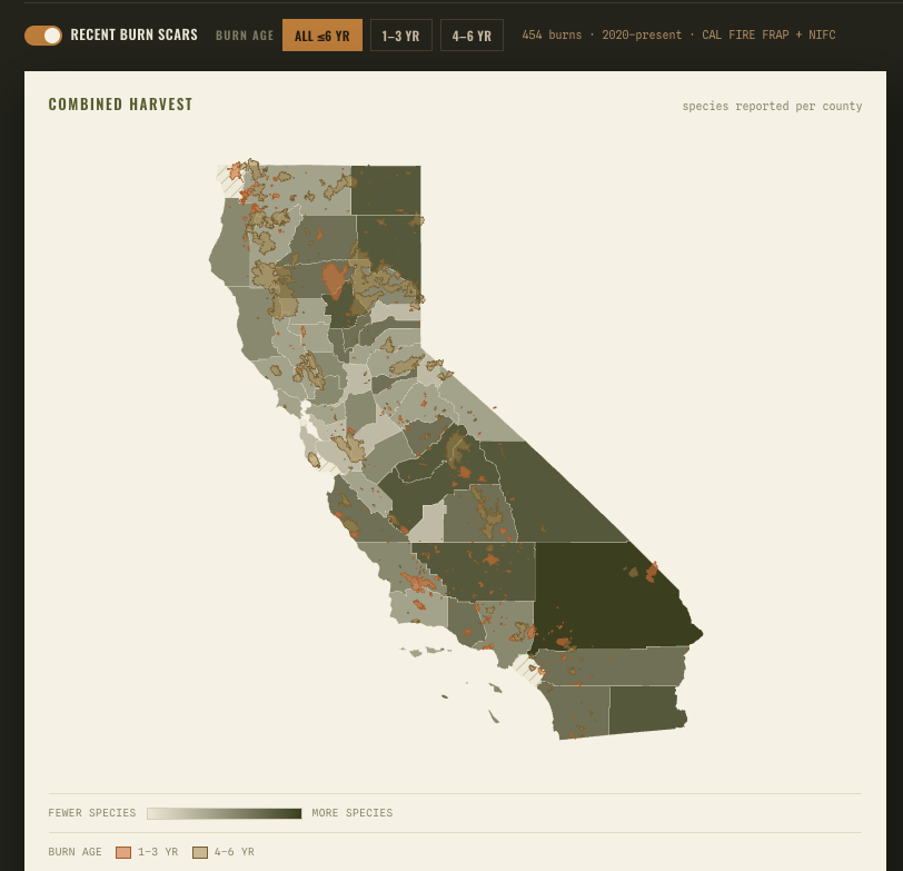 Reading Recent Burns for Birds: The New Fire Layer on California's Upland Map