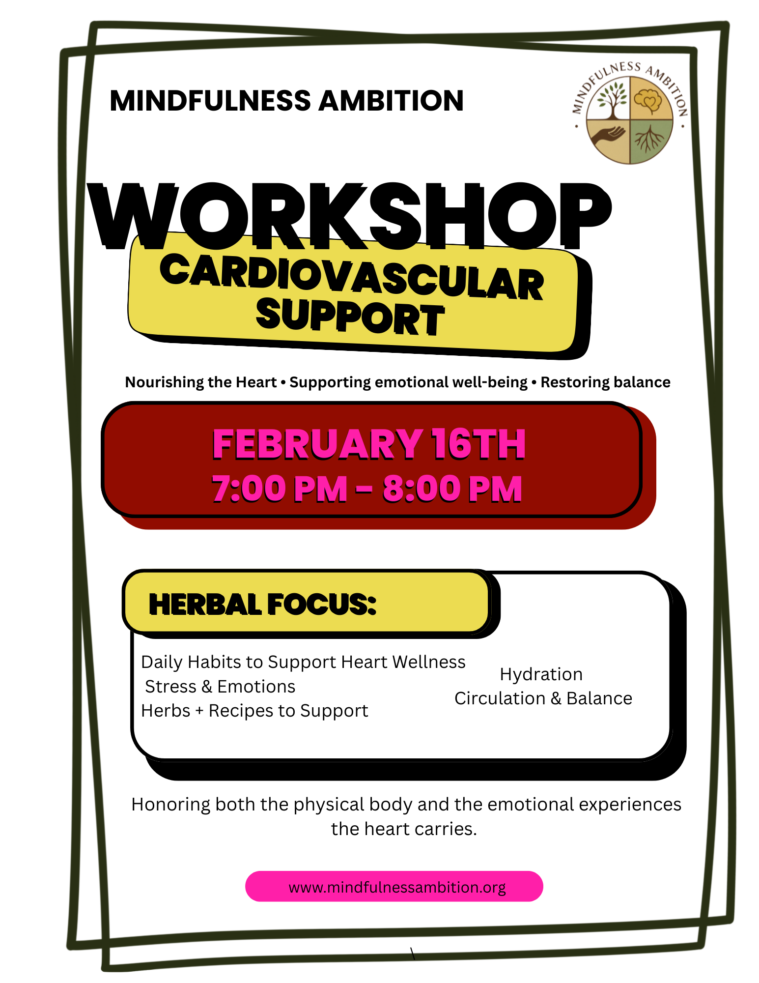 Cardiovascular Support Workshop  - February 16th