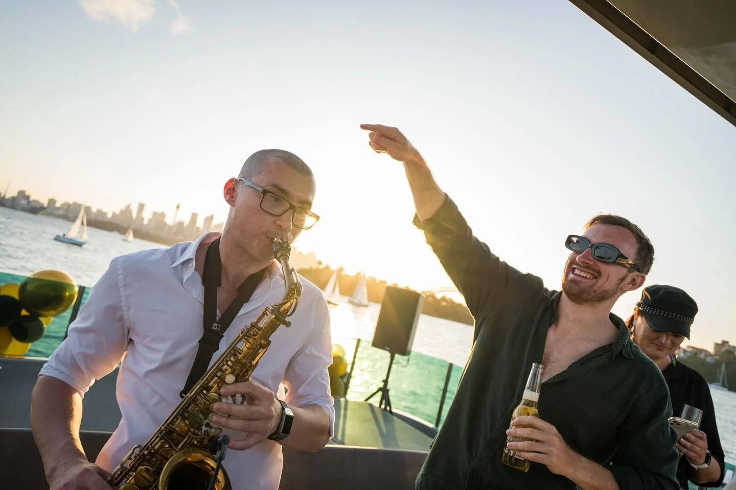 Canopy Club Events is OBSESSED with a bit of live music (seriously we can&rsquo;t wait to share our next event in Singapore). The saxophone on one of the @ahoy.club super yachts got the party started in no time 🤸🏼&zwj;♂️ #eventorganizer #sydneyeven