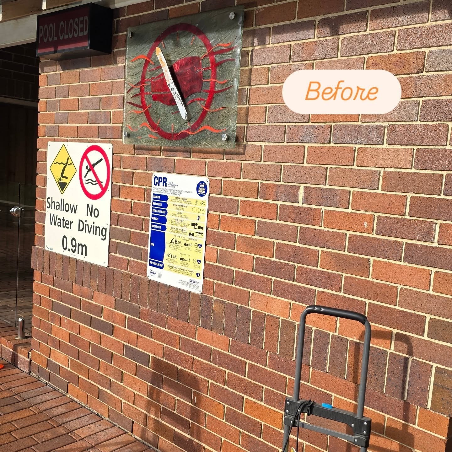 Today's job! Something different... with weatherproof GPO hidden behind to power the pace clock!