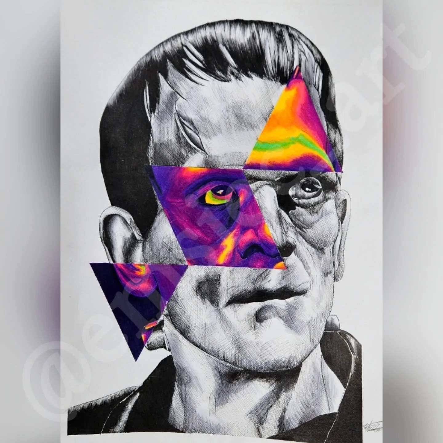 🧟‍♂️🧪Frankenstein Part 2 💚🧟‍♂️
.
Im so glad to do this! I love the vibrant pink with some green to show the highlights better. I also love the cross hatch I did to make him look leather.
.
Materials:
Faber Castell Pens
Faber Castell Colo