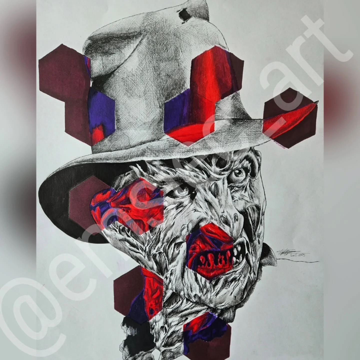 💀Freddy Krueger⚰️
.
New creature that truly tested my patience. It was difficult to get the coloring just right in his skin and get the texture right to. I can't wait to make prints of him for you guys to have on your walls.
.
.
Materials used:
18x