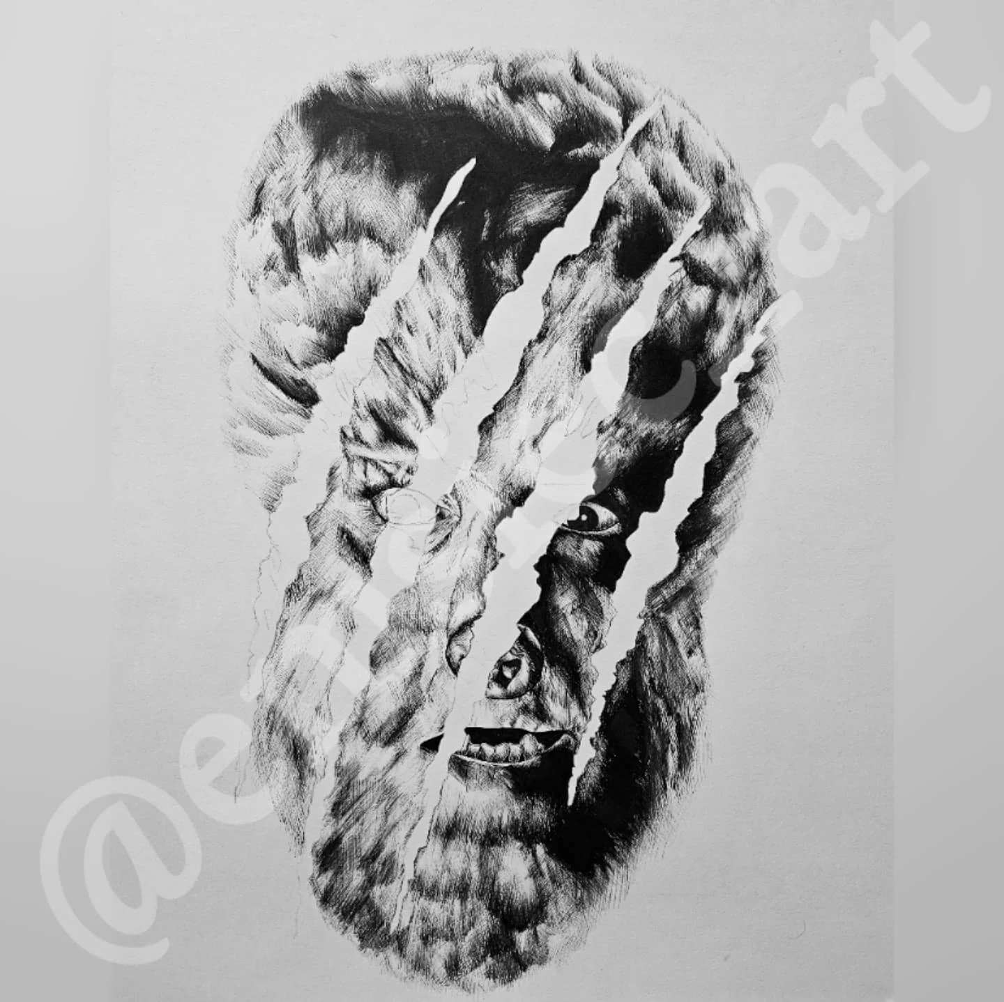 🐺Wolf Man🌙
.
.
I've been loving drawing horror creatures lately, especially with the Universal Horror Unleashed opening soon! With my creatures I'm hoping to put them on t-shirts in the future! 
Also I'm leaving the scratches blank for now to creat