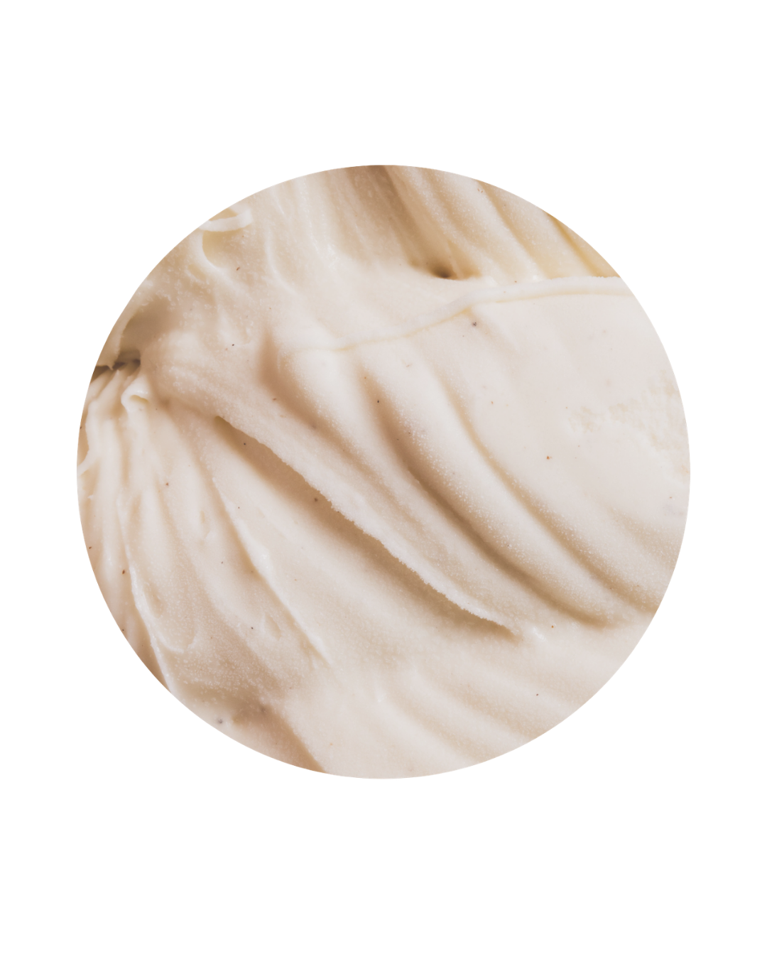 Close-up of vanilla ice cream swirl with smooth, creamy texture.