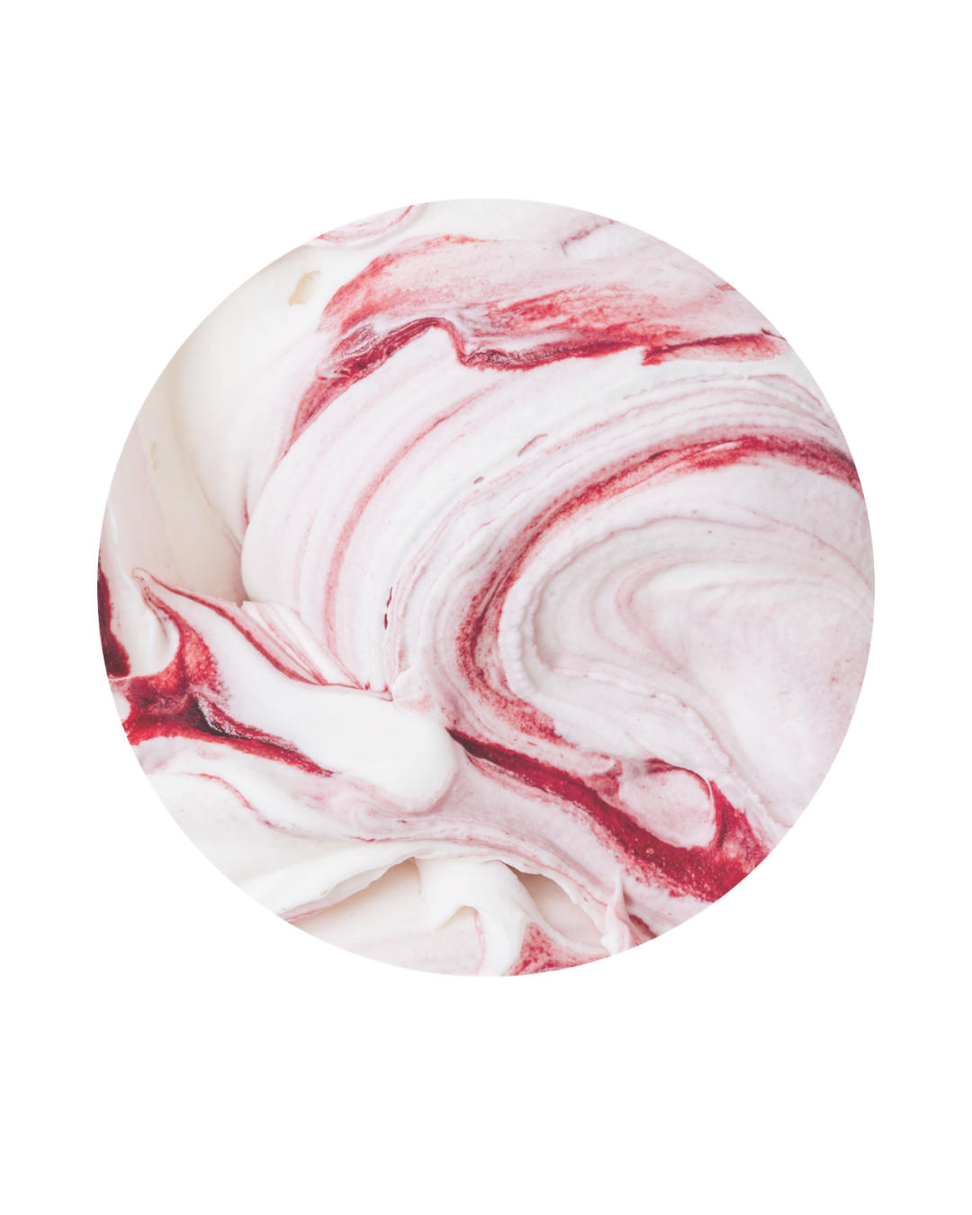 Close-up of a swirl marble look pattern with white and red colors.