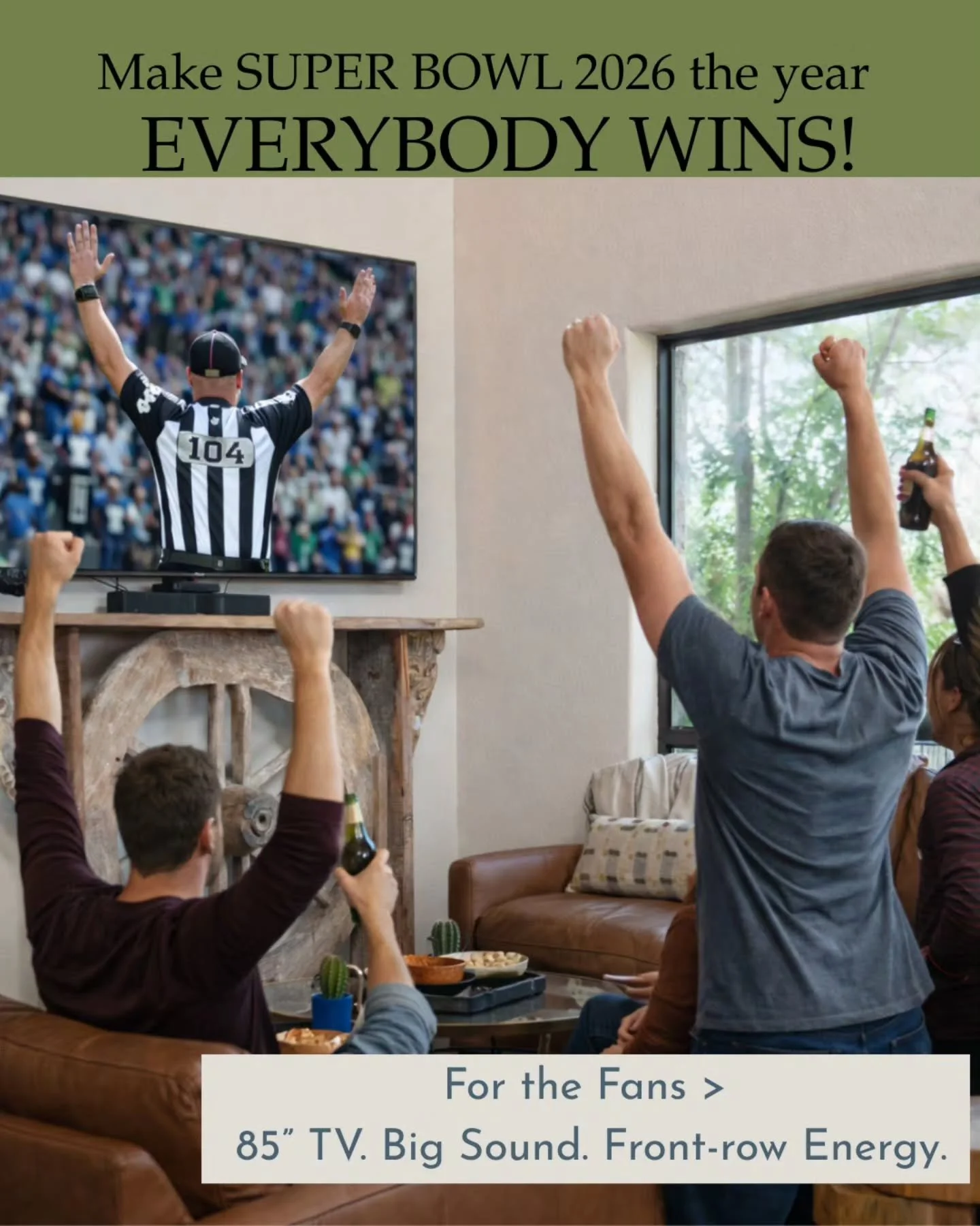🏈 ✨️ Everyone wins here for Super Bowl weekend.

Fans. ✅️
Foodies. ✅️
Hosts. ✅️
Even the non-fans.✅️

One unforgettable weekend together. They will thank you! 
 
Don't forget to check out the catering options at @seventhsonvineyards and @neonarmadil