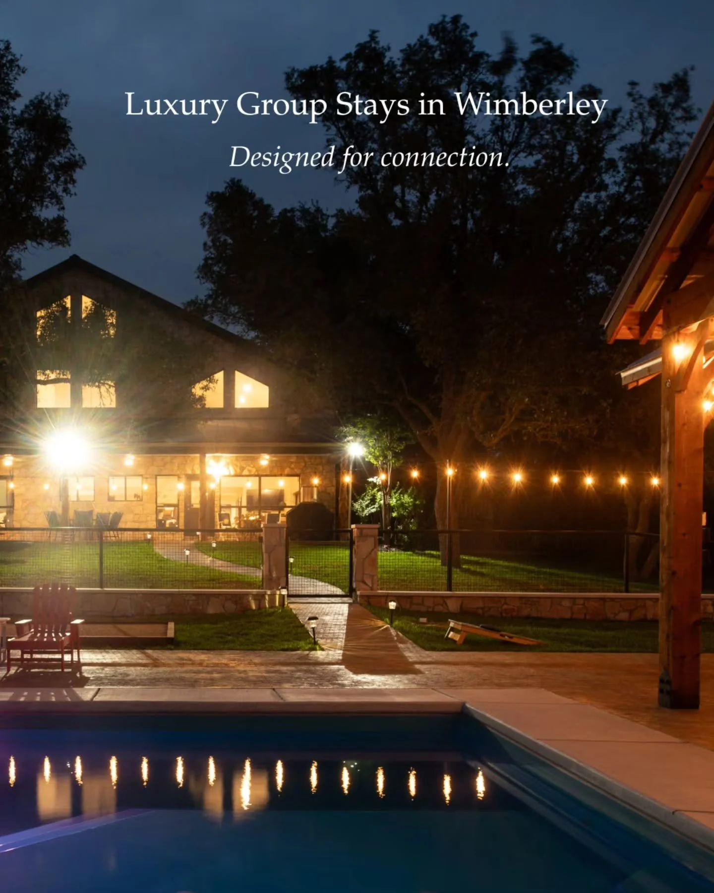 Some trips just feel different.

Slower mornings. Longer laughter. Harder to leave.

The kind where everyone settles in, reconnects, and remembers what time together can feel like.

Luxury group stays in Wimberley designed for connection, celebration