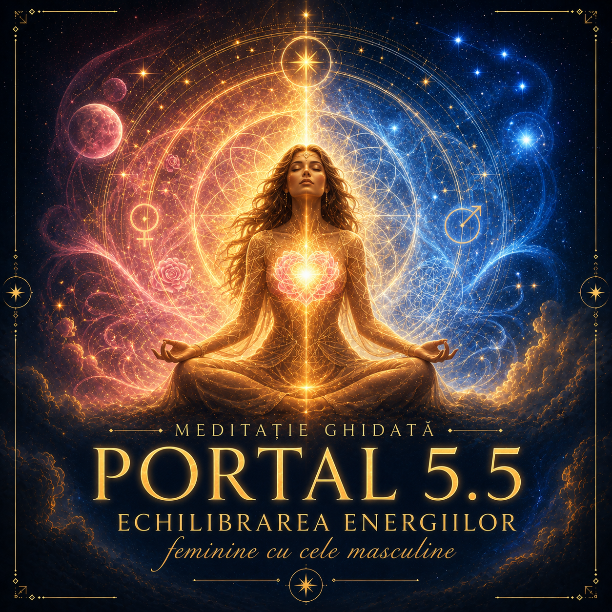 MEDITATIE Ghidata 🌹Portal 5.5🌹Echilibrarea energiilor feminine cu cele masculine🌹🪽🙏