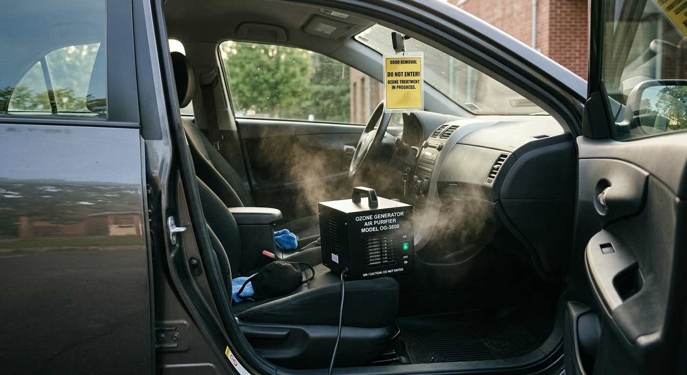 Interior odor removal and deep cleaning service for vehicles at Results Detailing in Trumansburg, NY, serving clients from Ithaca, Lansing, and Cayuga Lake.