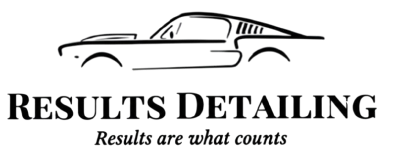 Logo of Results Driving with a black vintage car above the text.