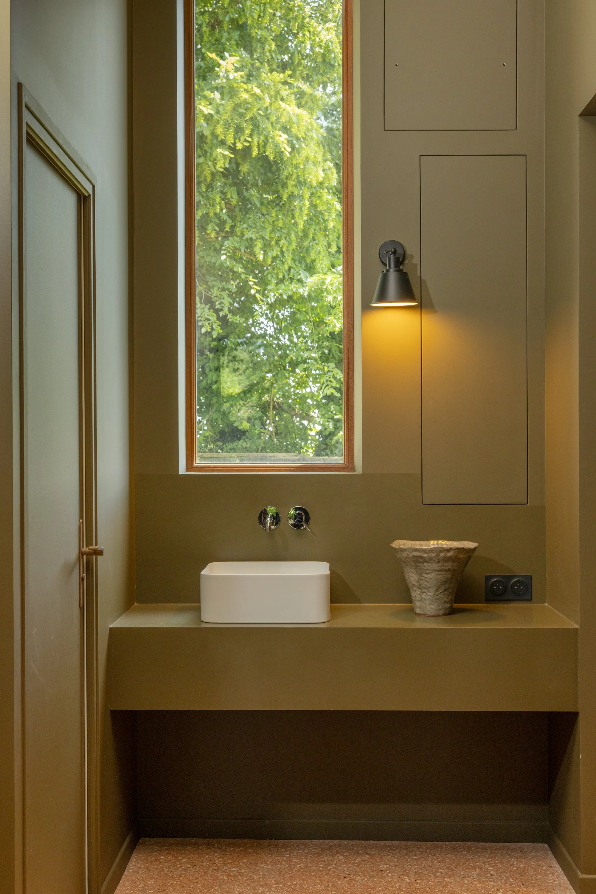 inspiration salle de bain kaki