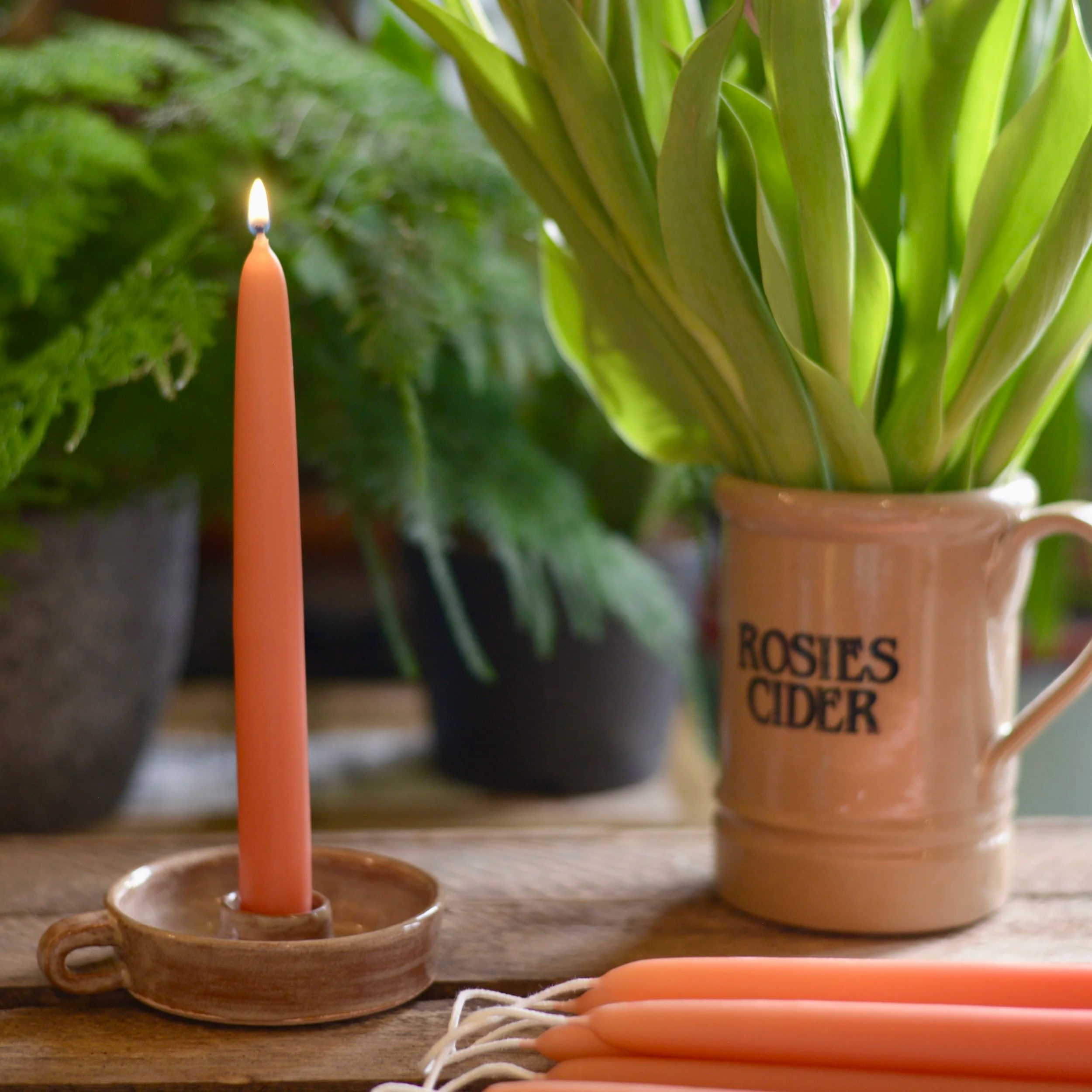 pure beeswax taper candle