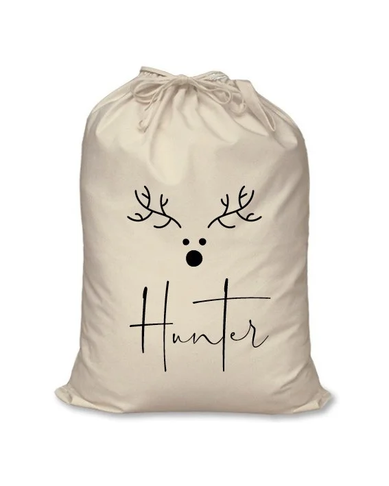 Personalised Santa Sack Minimalist Reindeer and Name2.jpg