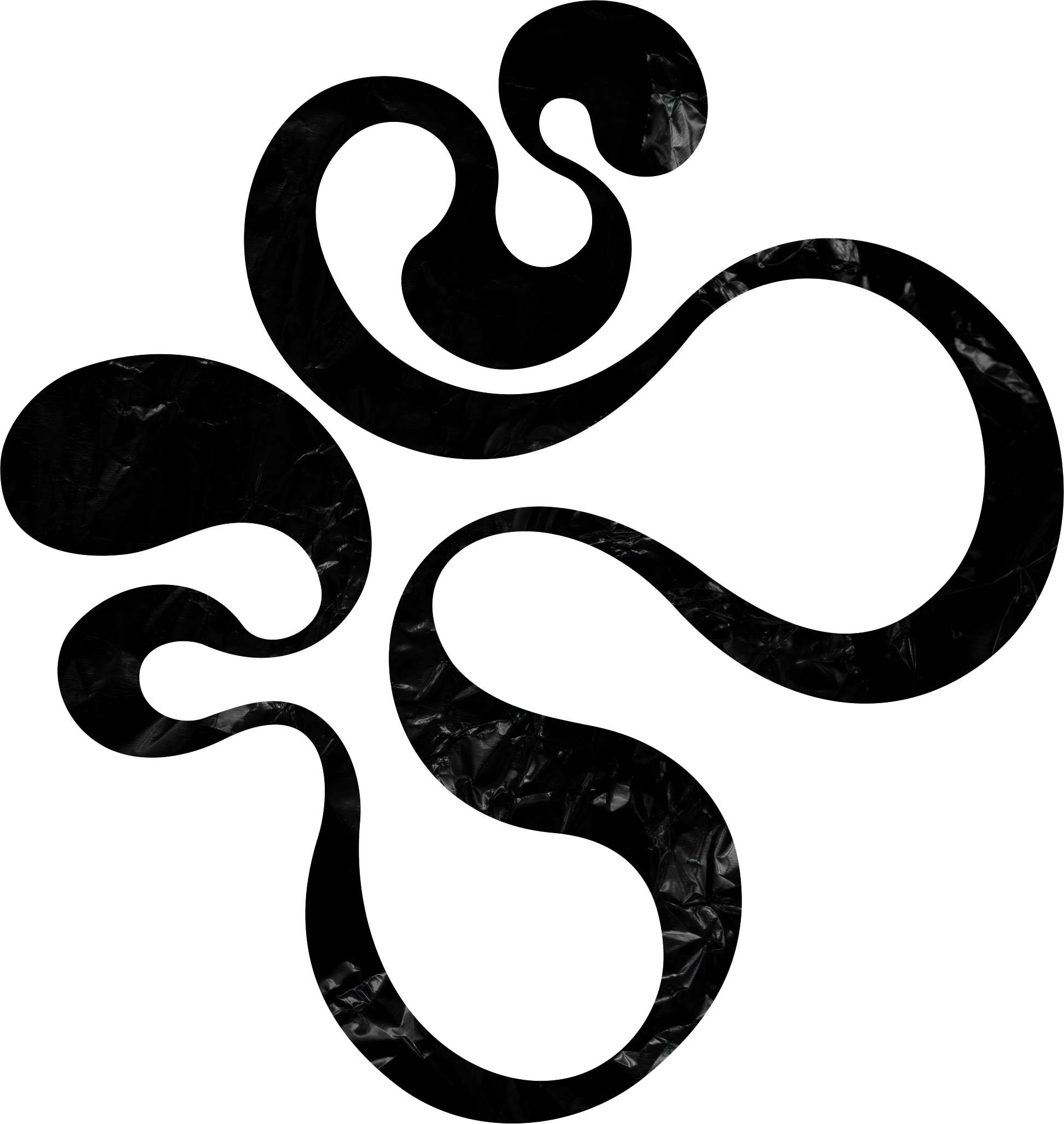 Abstract black and white swirling design with textured black lines on a white background. Lena Stalmasińska personal brand logo sign.