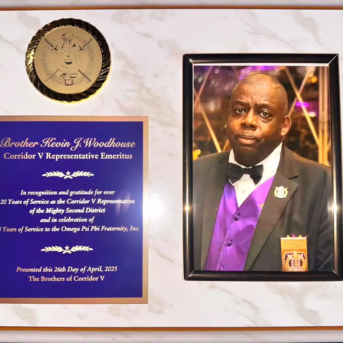 Congratulations Bro. Kevin J. Woodhouse on 50 years in Omega and your stellar leadership of Corridor V of the Second District.