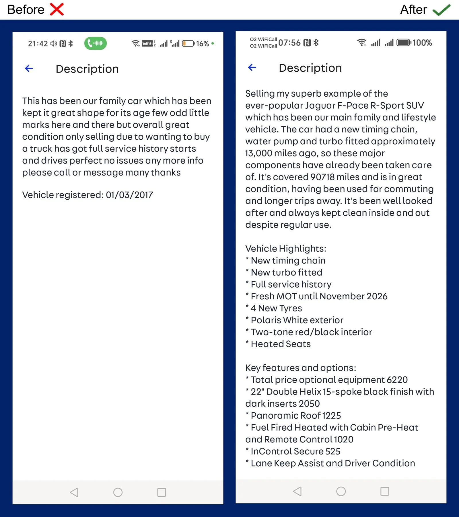 Professional vehicle write-up