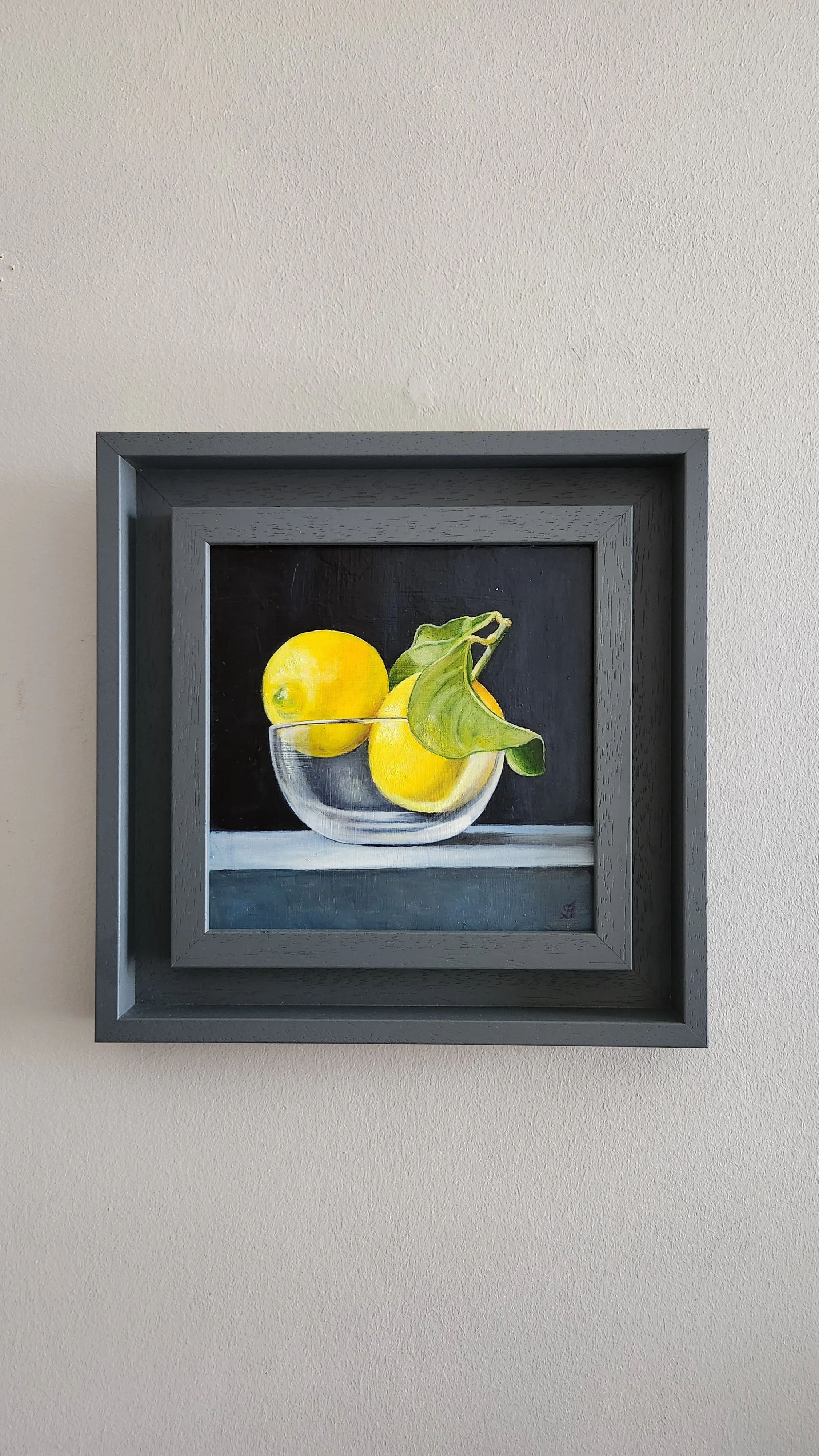 Lemons in a glass bowl