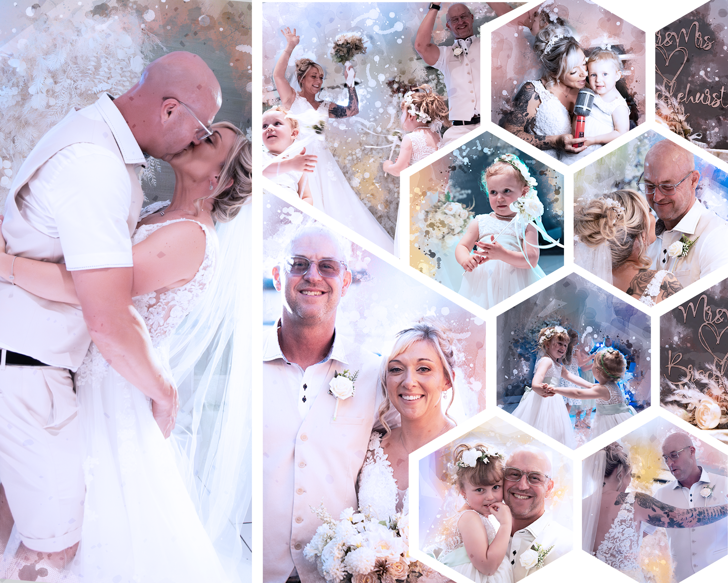 Creative Edit of wedding collage at The Alexandria, Ashton under Lyne