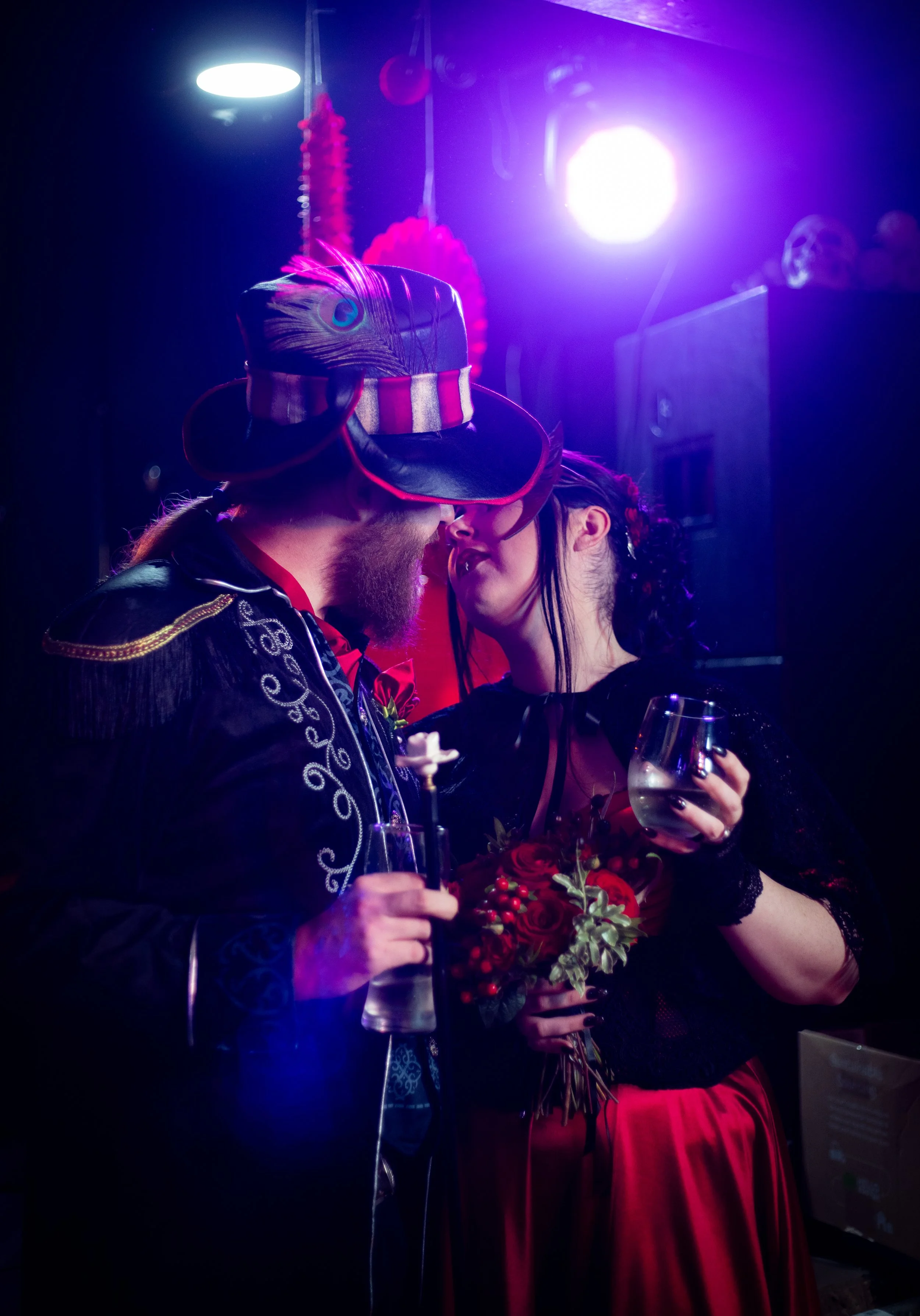Bride and groom posed at the Witchwood, located Ashton under Lyne 