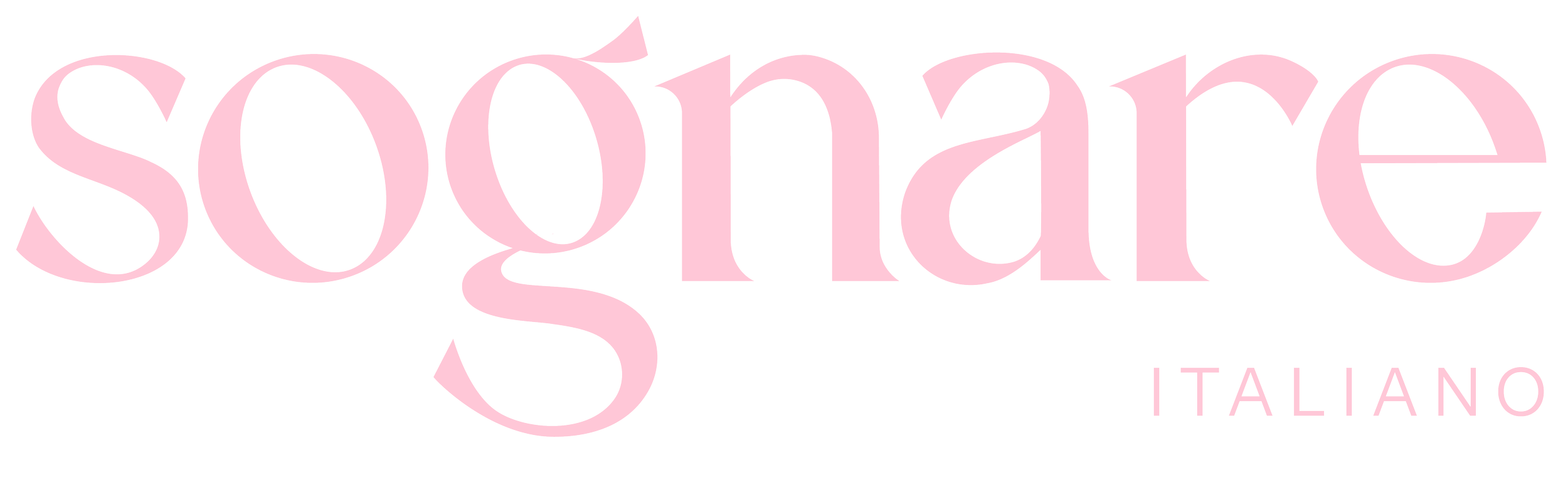 Pink text logo reading 'Sognare Italiano'