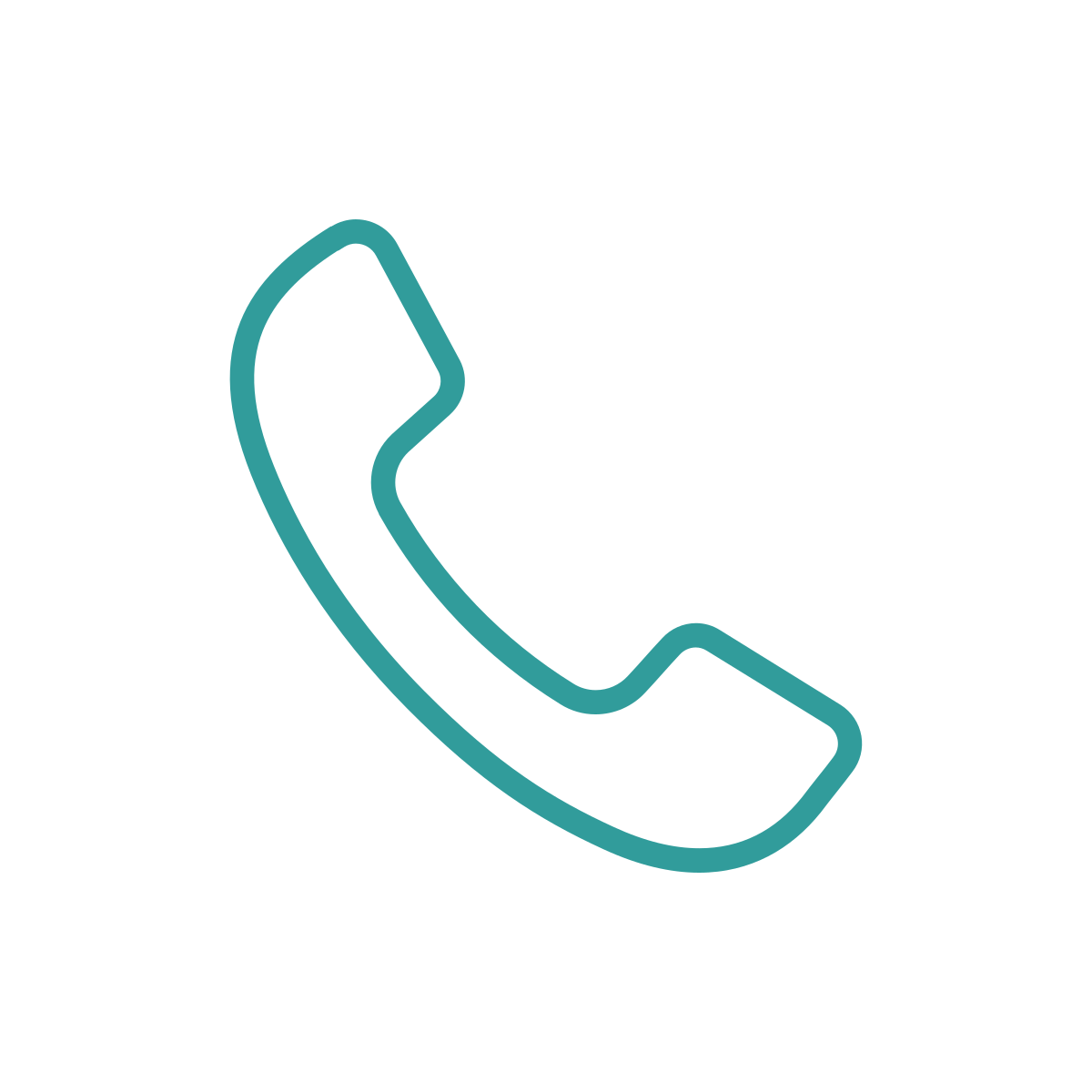Outline of a telephone handset icon