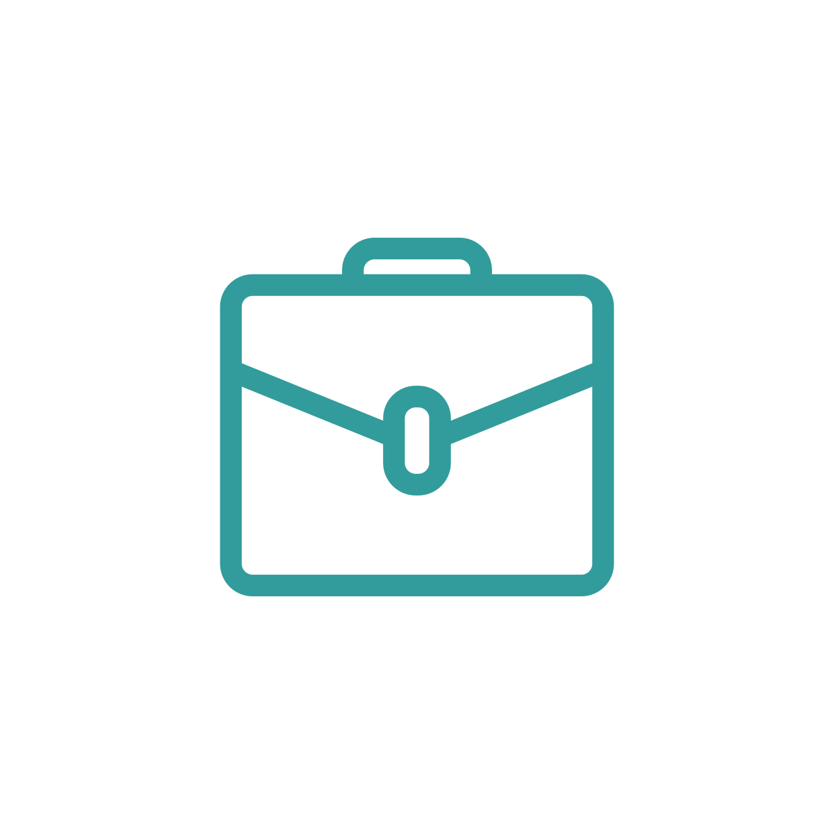Outline icon of a briefcase.
