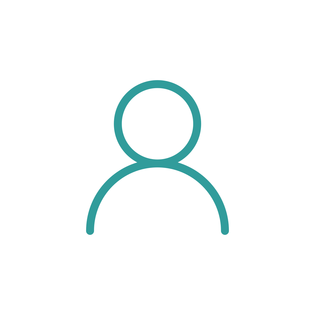 Generic user profile icon with outline of a person