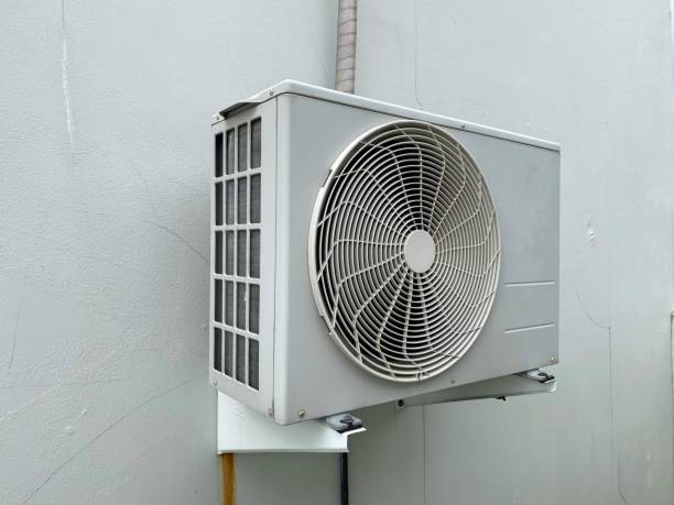 Outdoor Heat Pump unit mounted on a wall