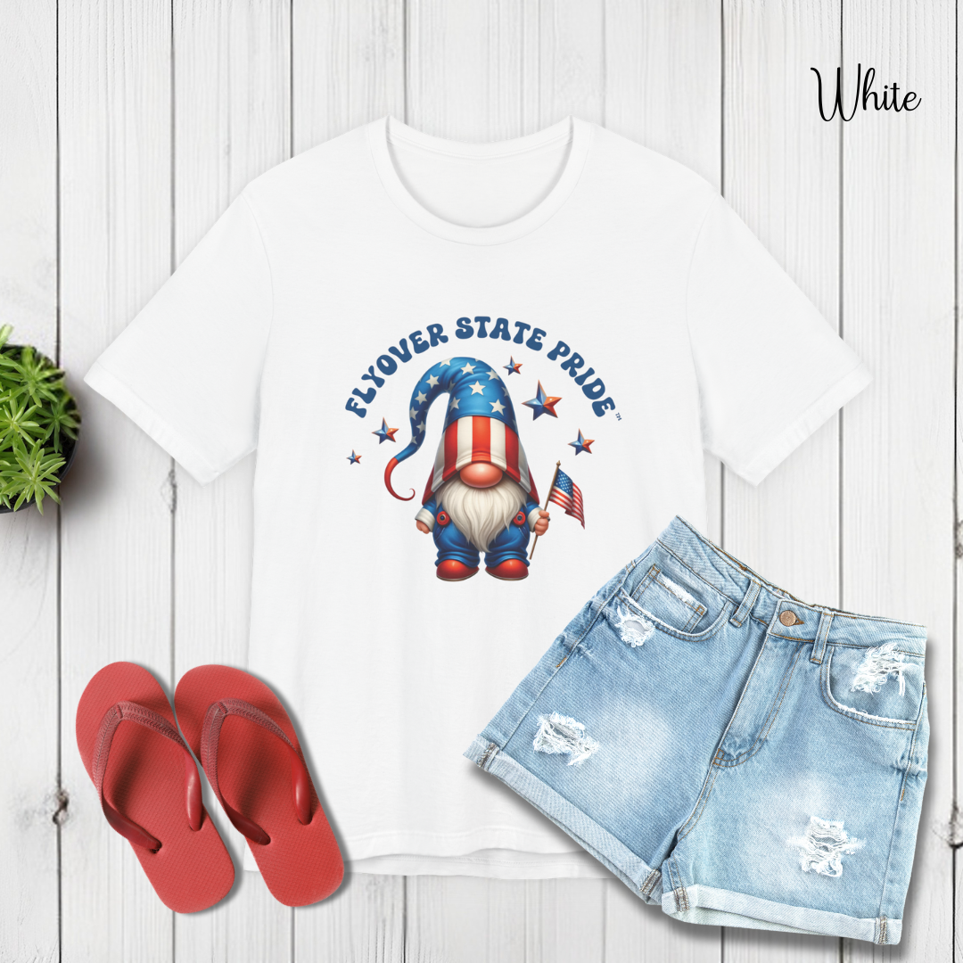 Flyover State Pride - Patriotic Gnome Unisex T-shirt