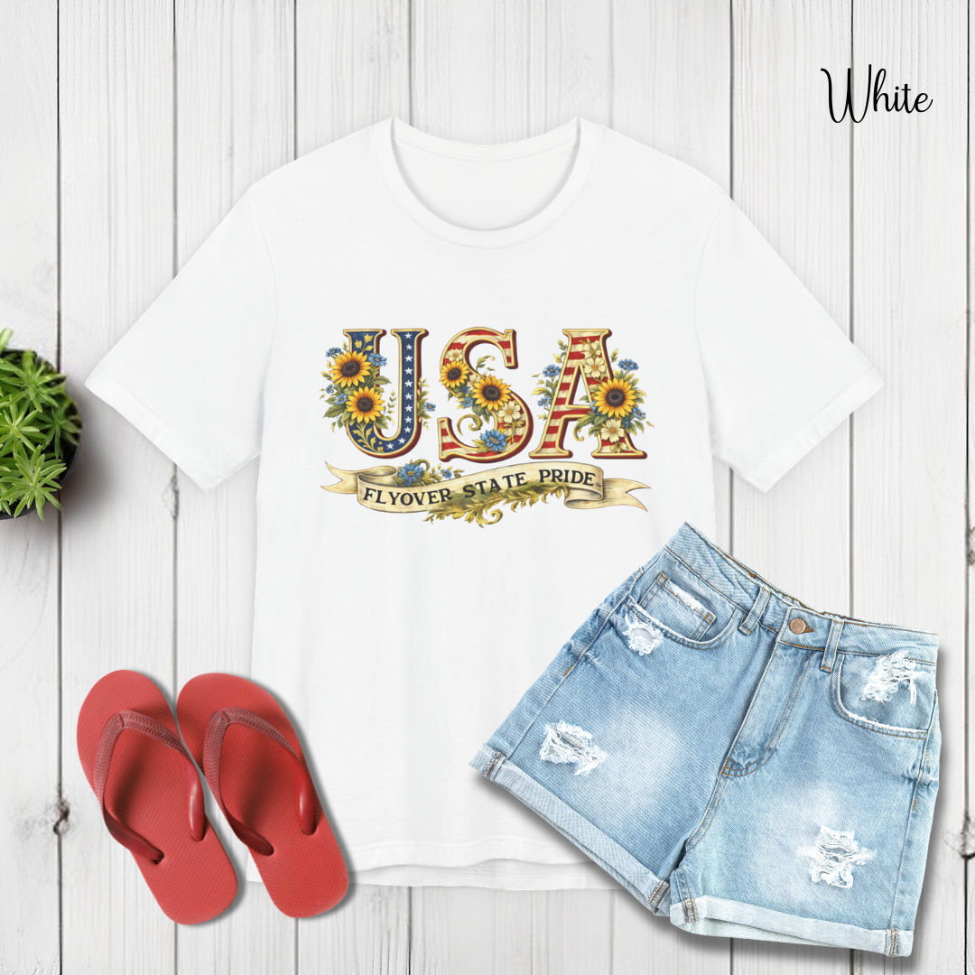 Flyover State Pride - Sunflower USA Unisex T-shirt
