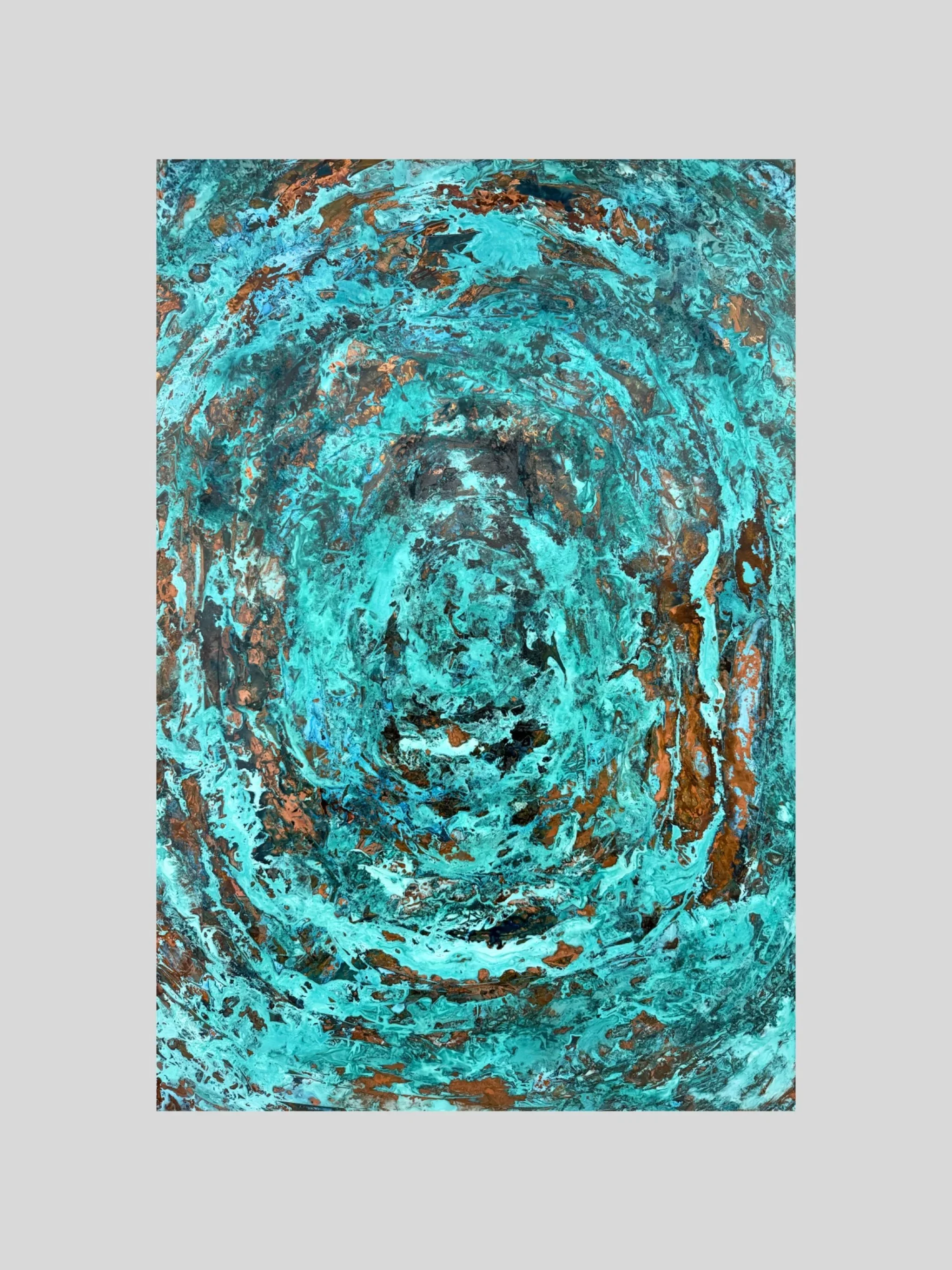 Wandbild - Kosmischer Strudel: Das kupferne Portal (80cm x 120cm x 1cm)